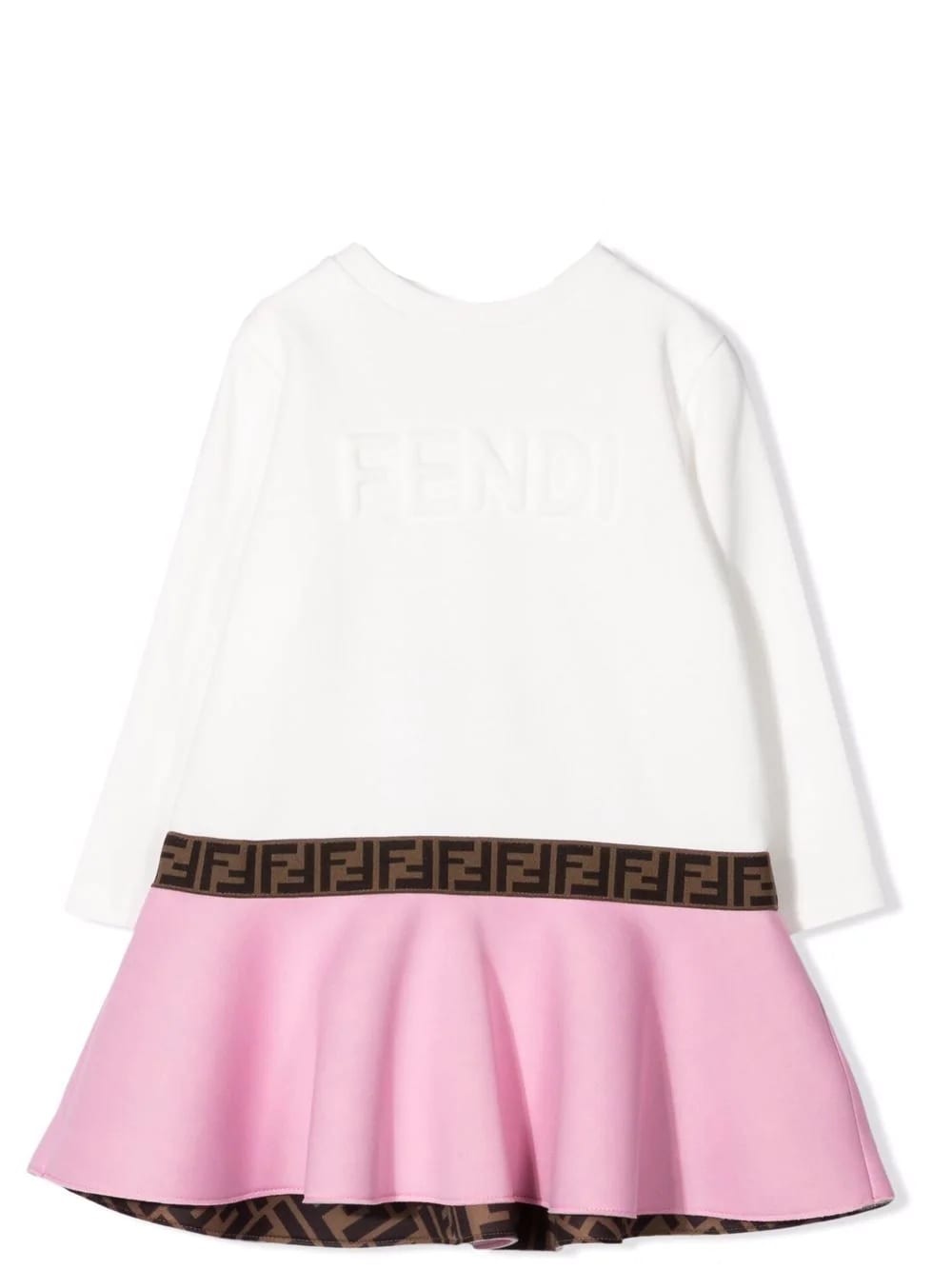 Fendi Embossed Logo Flared Dress