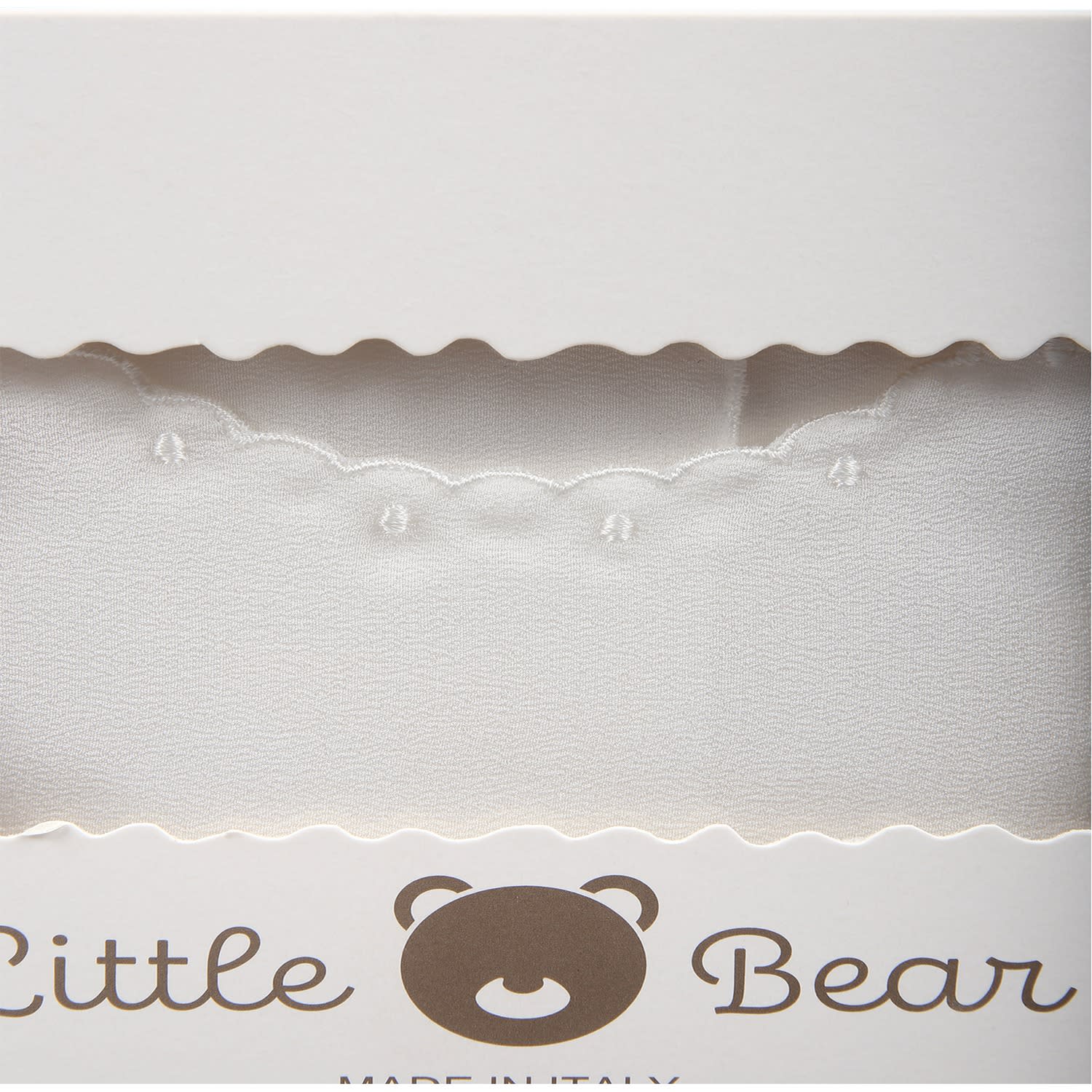 Little Bear Ivory Good-luck Newborn Shirt For Baby Girl With Polka-dots In Blue