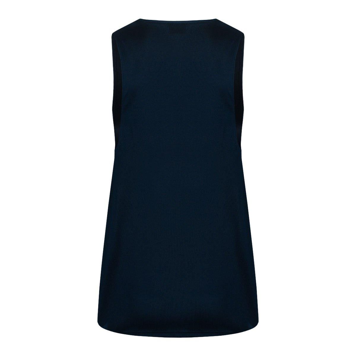 Elisabetta Franchi Shiny Jersey Tank Top With Jewel Logo In Oltremare