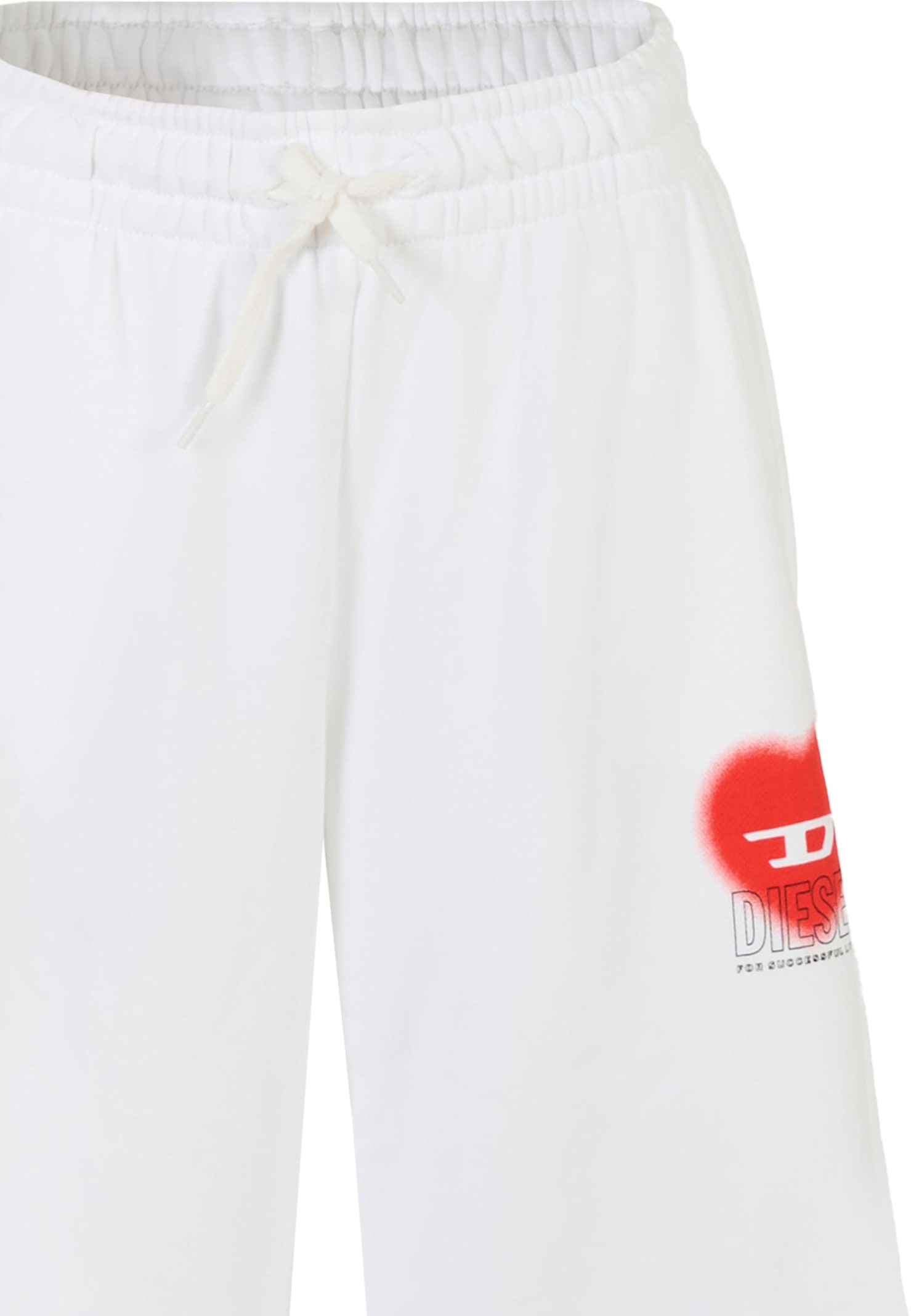 Diesel White Trousers For Girl With Heart In White