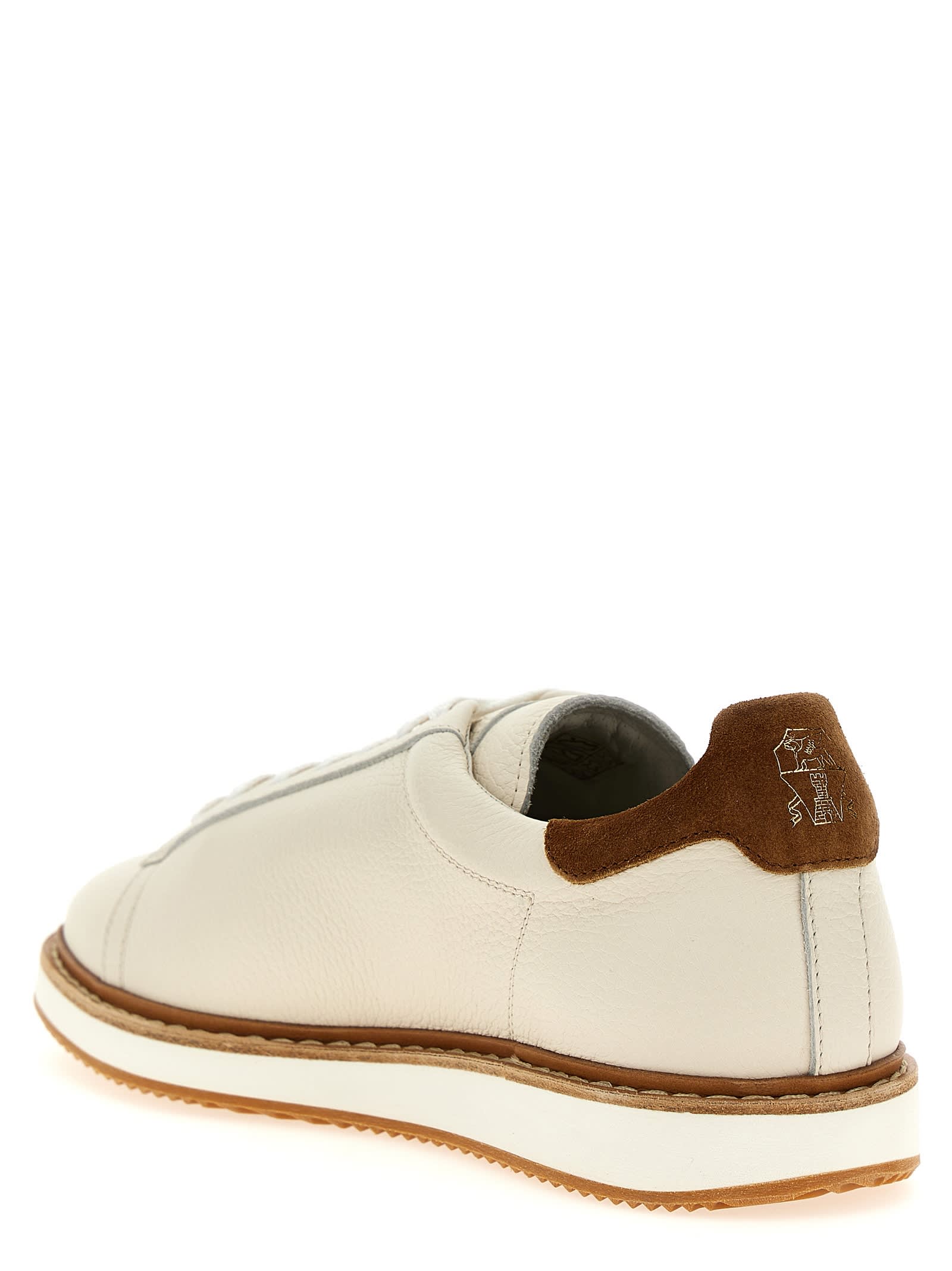 Brunello Cucinelli Leather Sneakers In White