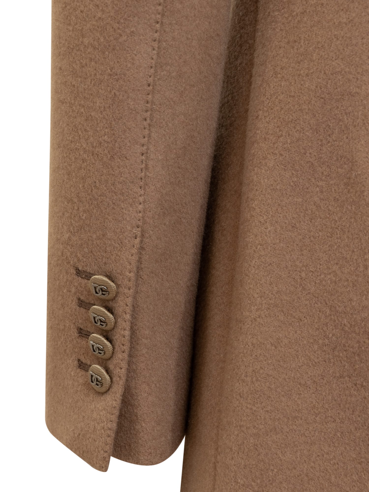 Shop Dolce & Gabbana Camel Wool Coat In Cipria