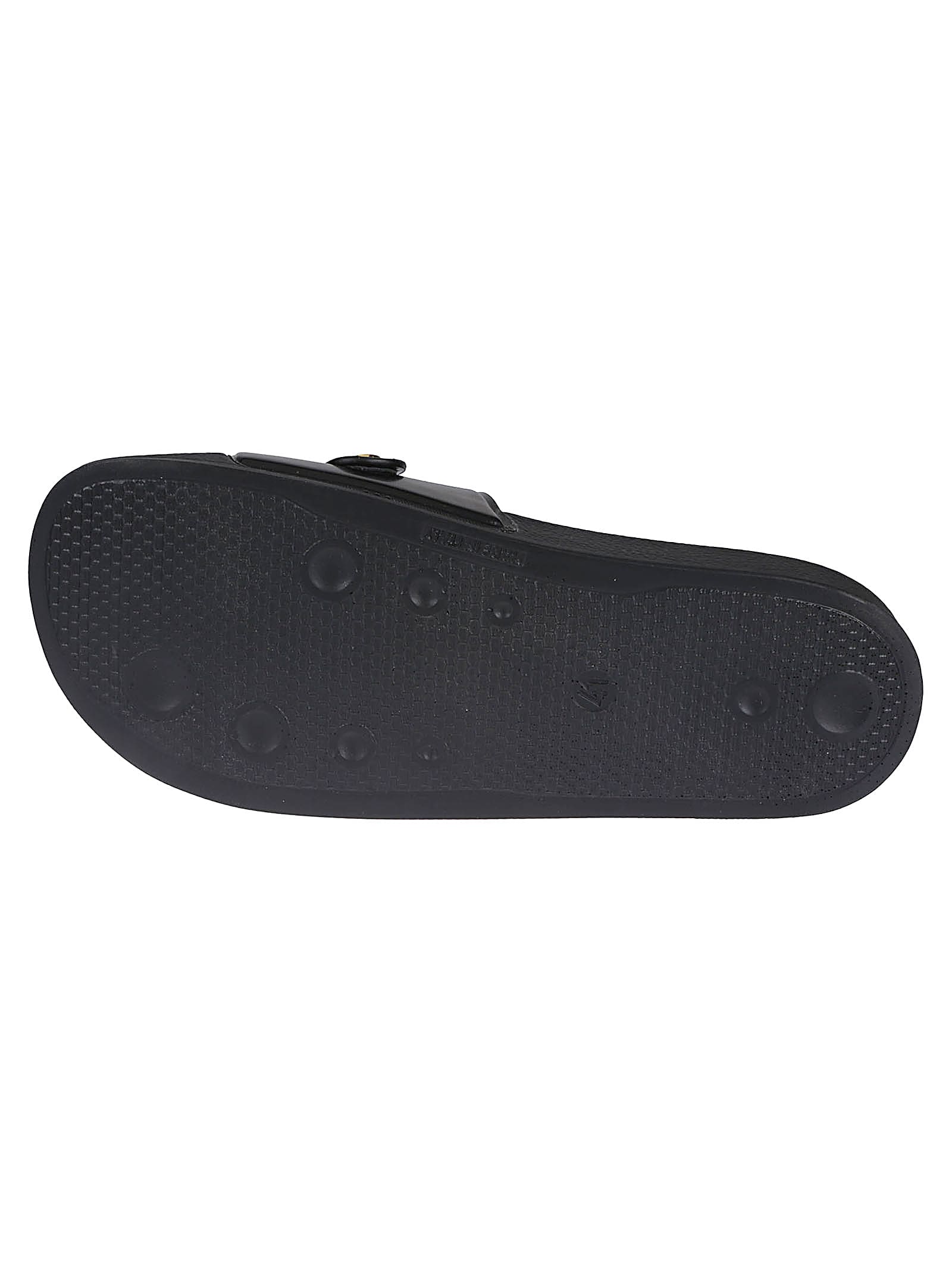 Moschino Logo-hardware Slides In Nero/oro
