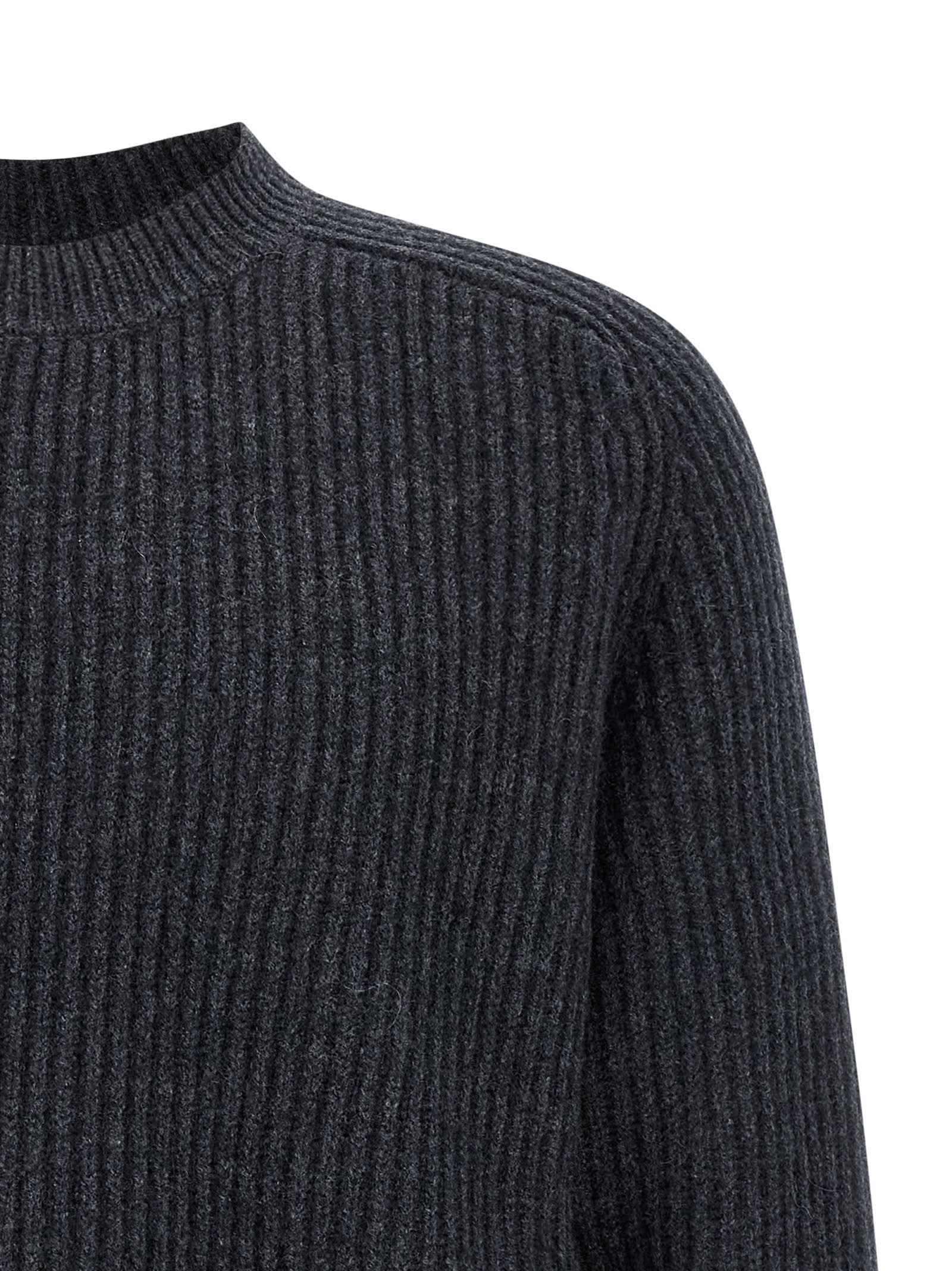 Dsquared2 Carded Wool Insert Sweater In Gray