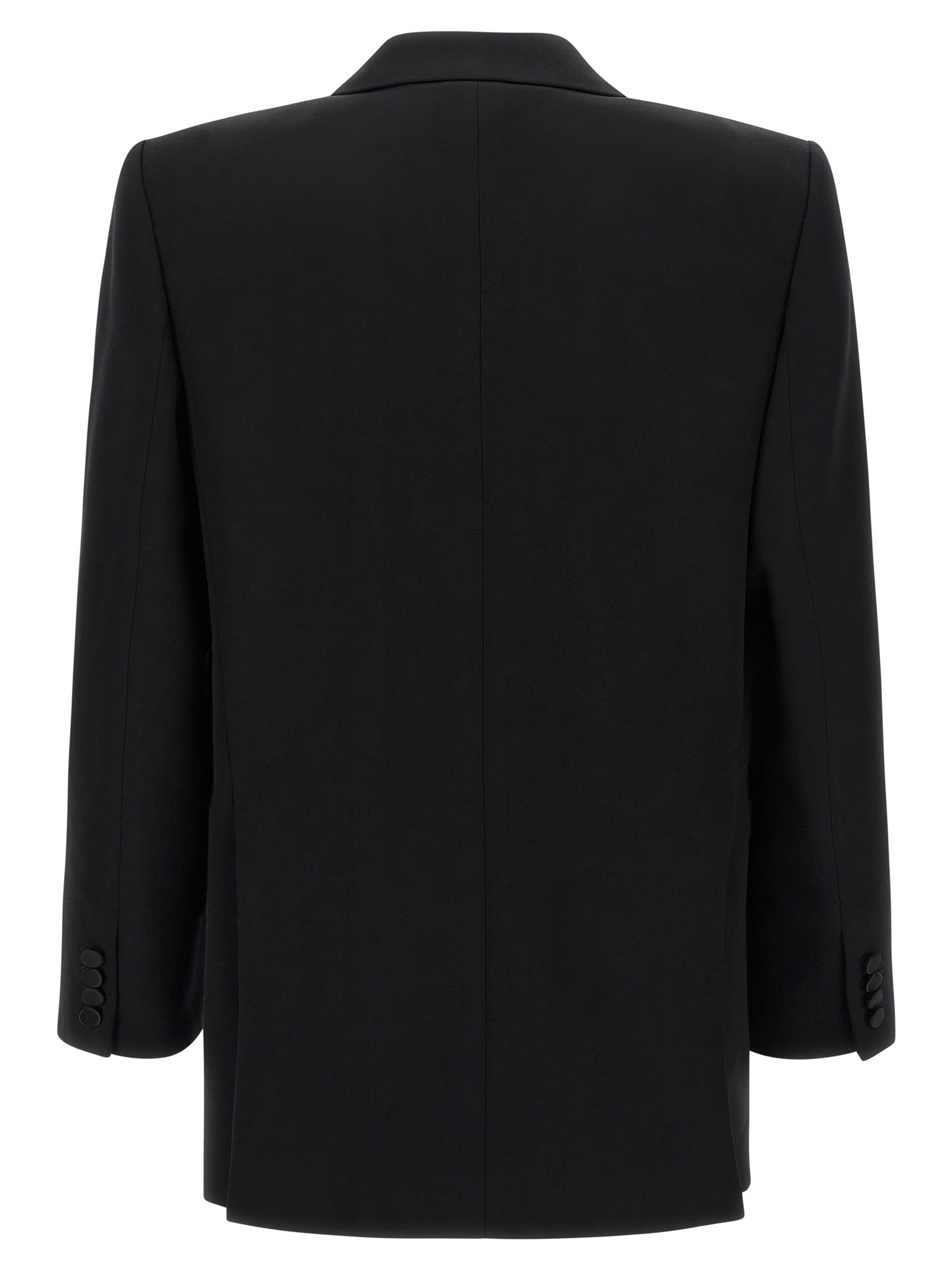 Saint Laurent Peak-lapel Single-breasted Blazer In Black