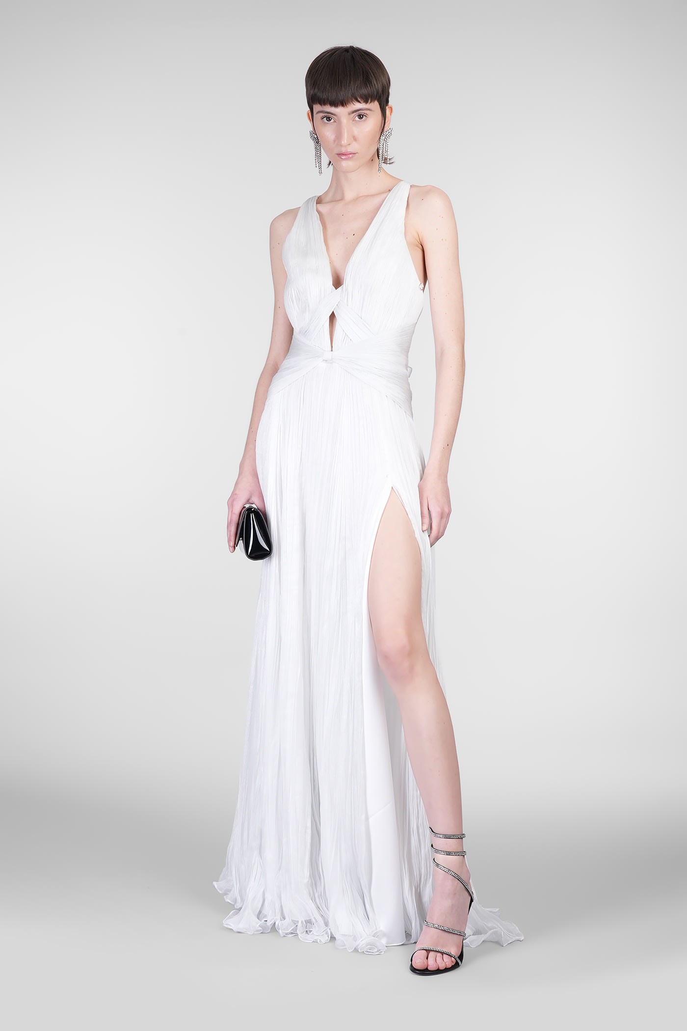 Iris Serban Letita Dress Woman In Silver Silk
