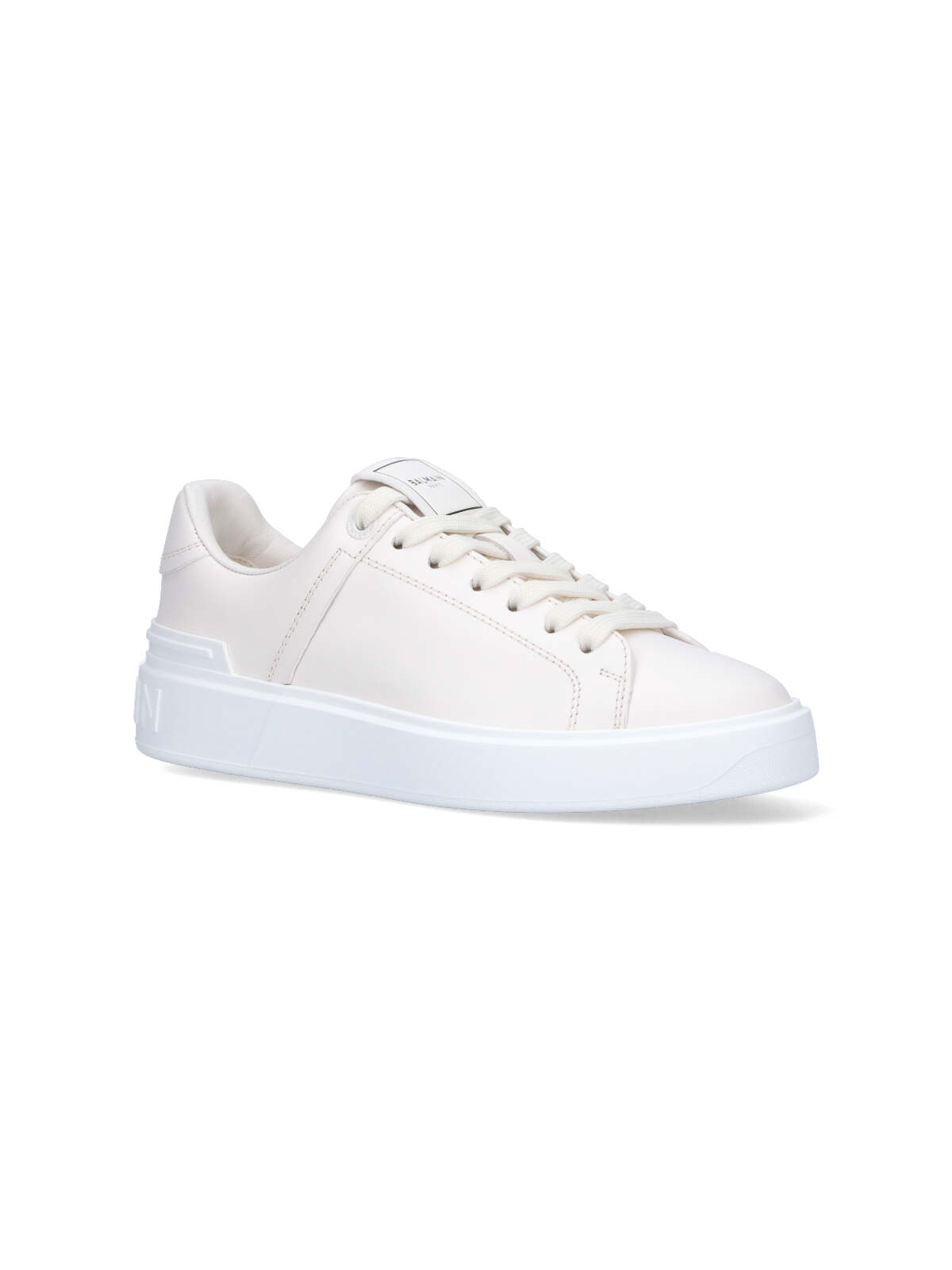 Shop Balmain B-court Sneakers In White