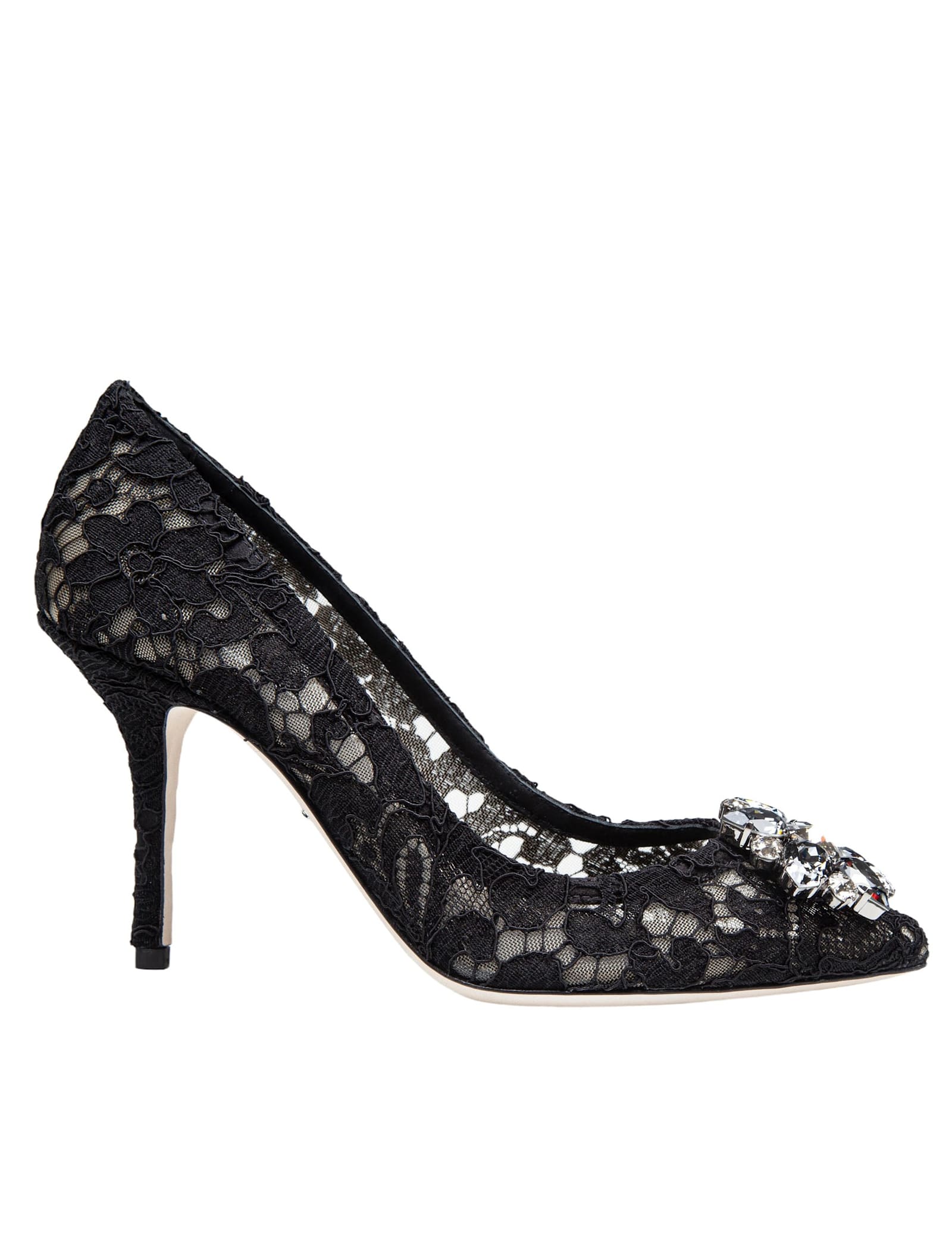 Shop Dolce & Gabbana Bellucci Lace Pumps Black Color