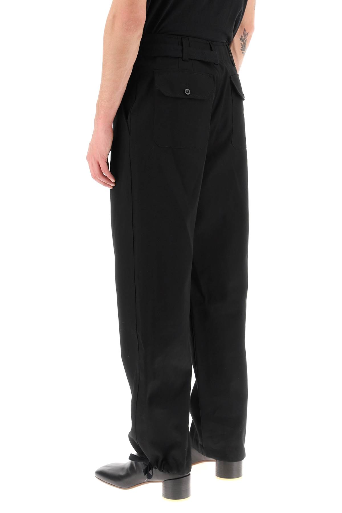 Shop Sacai Cotton Twill Chino Pants In Black (black)