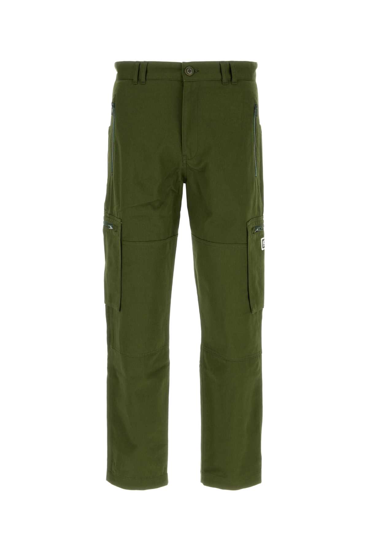 Shop Kenzo Olive Green Cotton Cargo Pant In Kakifonce