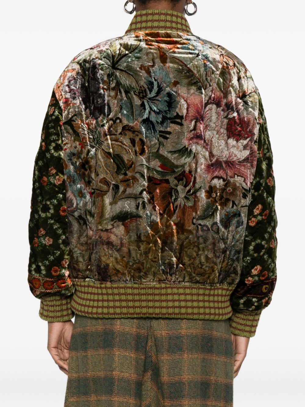 Pierre-louis Mascia Pierre Louis Mascia Printed Silk Blend Bomber Jacket In Green