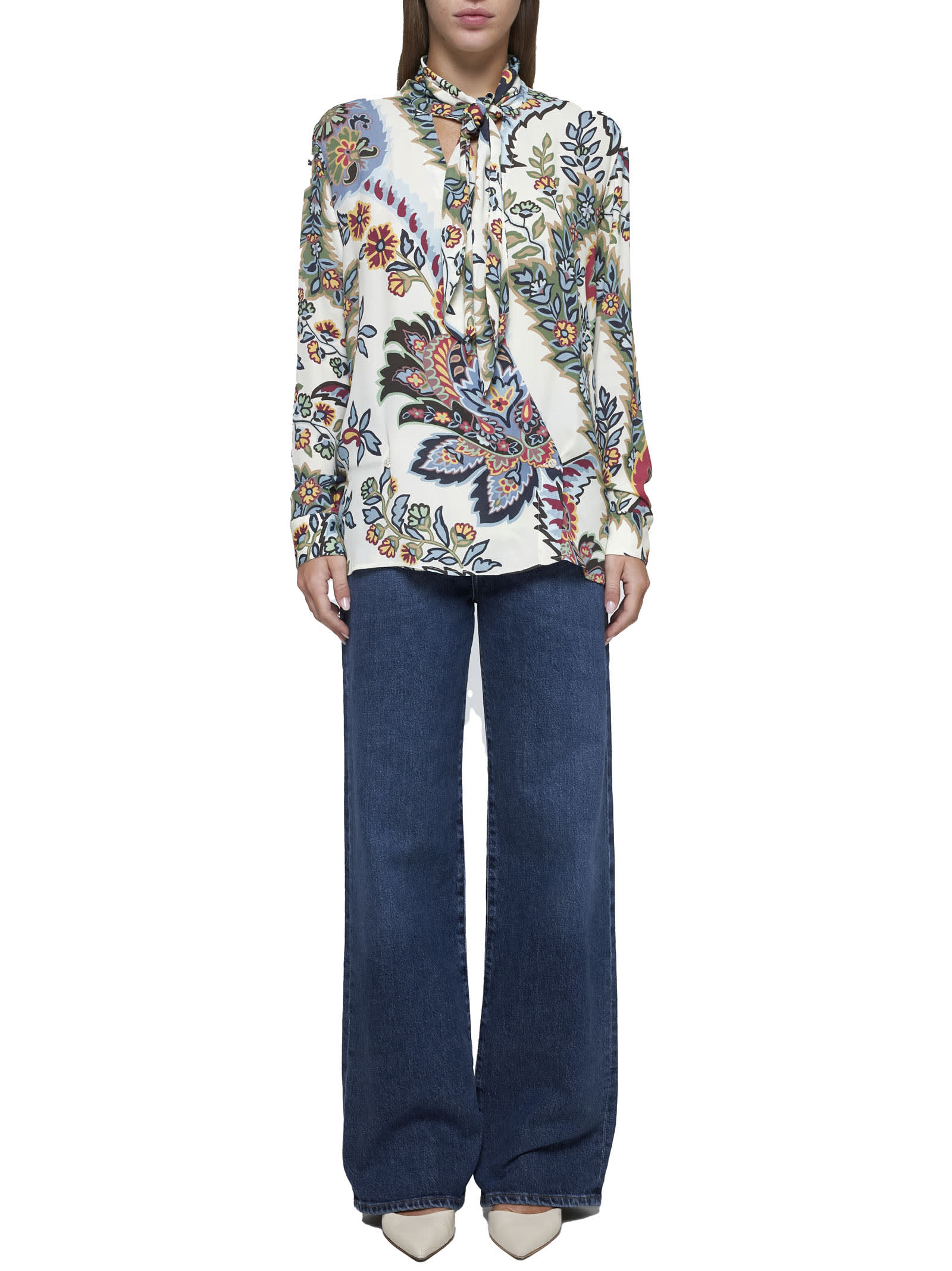 Shop Etro Shirt In Stampa F.do Bejge