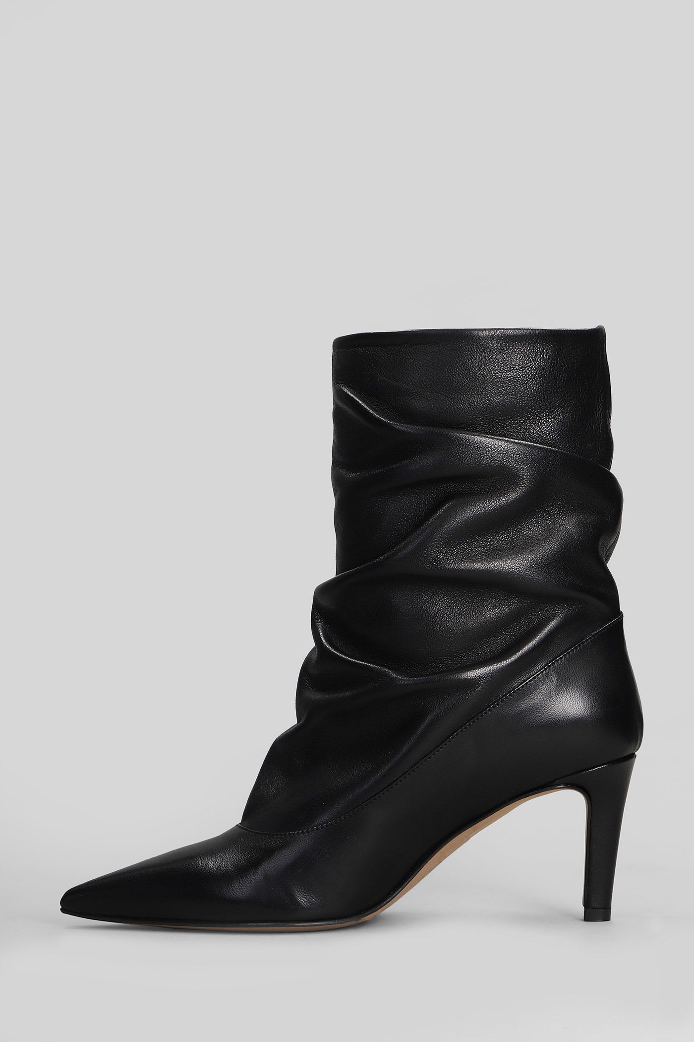 The Seller High Heels Ankle Boots In Black Leather In Black