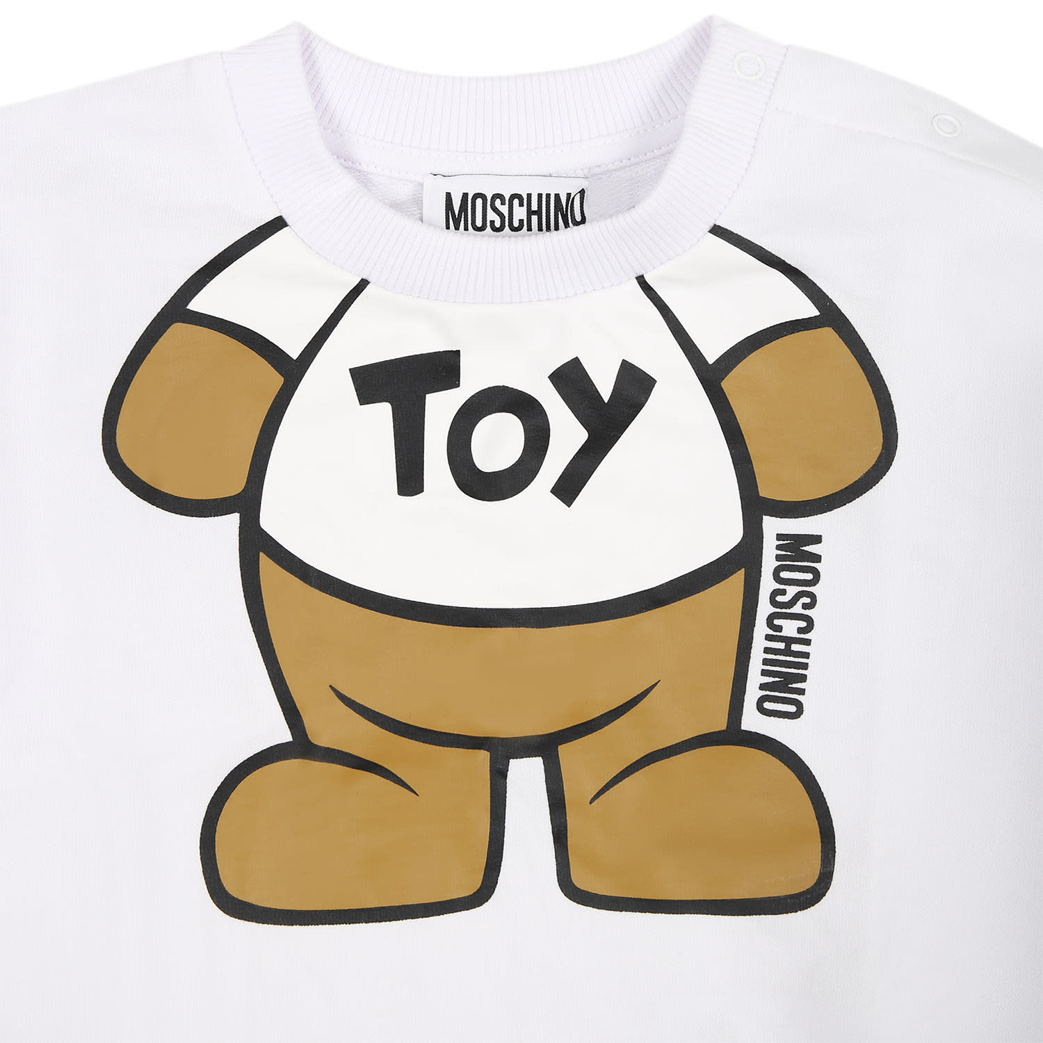 Shop Moschino White Sweatshirt For Babies With Teddy Bear