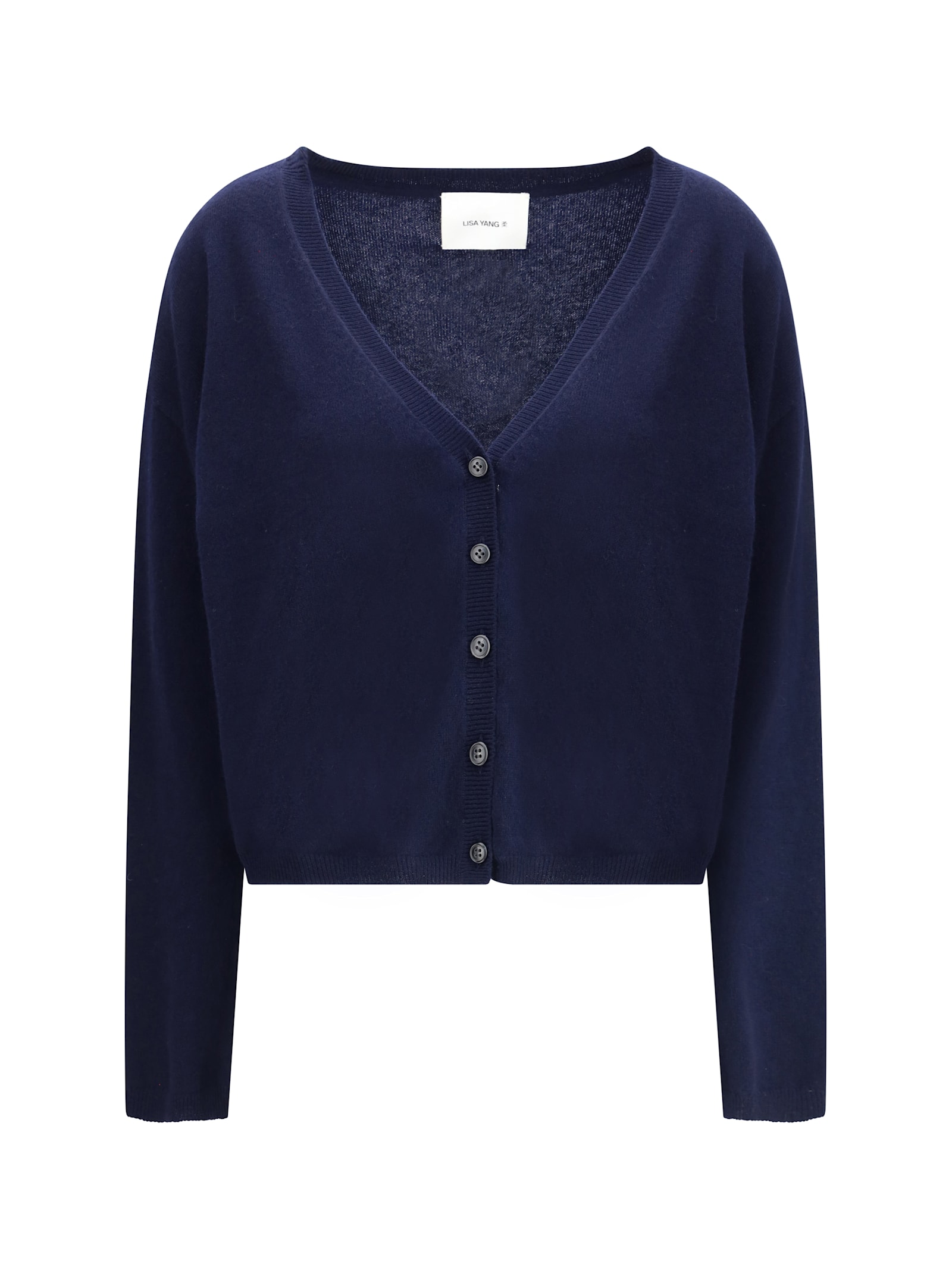 Lisa Yang The Abby Button Cardigan In Blue