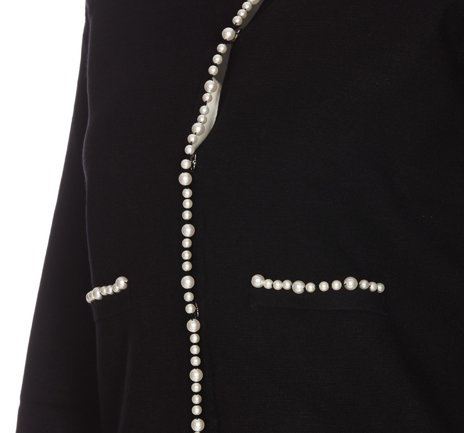 Shop Liu •jo Pearls Jacket In Black