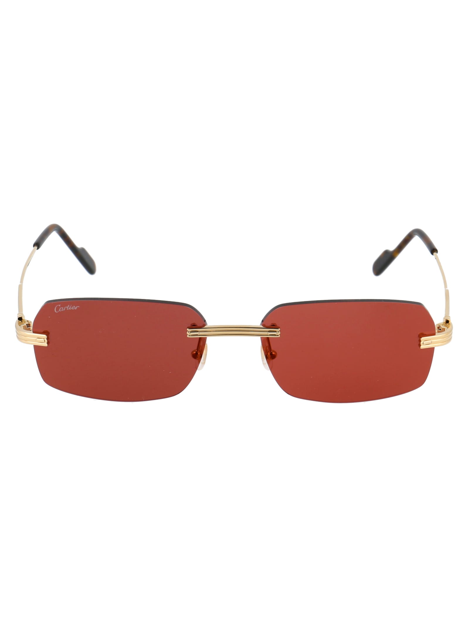 Shop Cartier Ct0271s Sunglasses In 004 Gold Gold Red