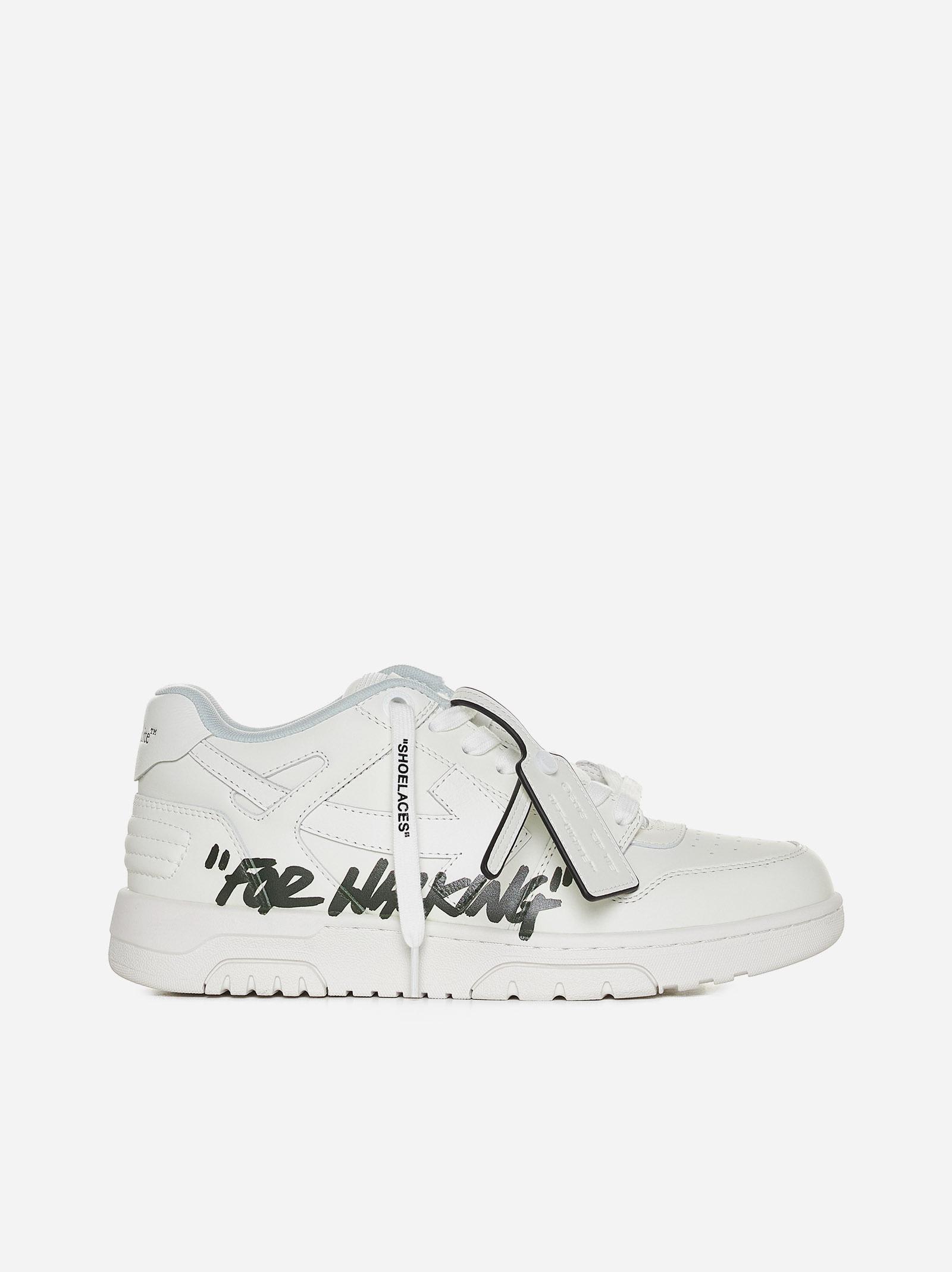 Shop Off-white Out Of Office For Walking Leather Sneakers In White Black