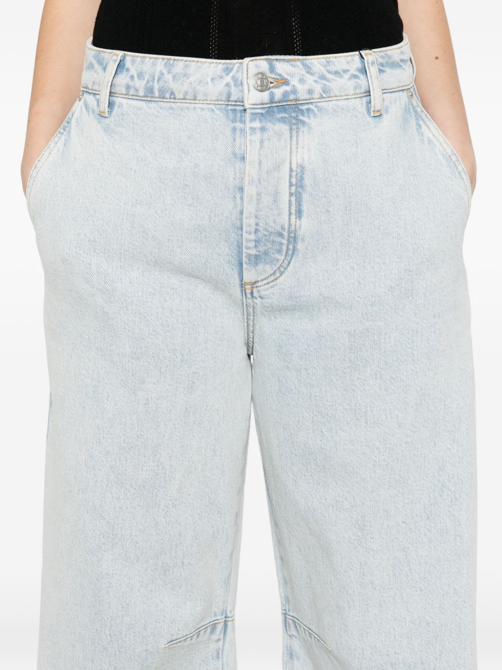 Herskind Buttoned Wide-leg Jeans In Blue