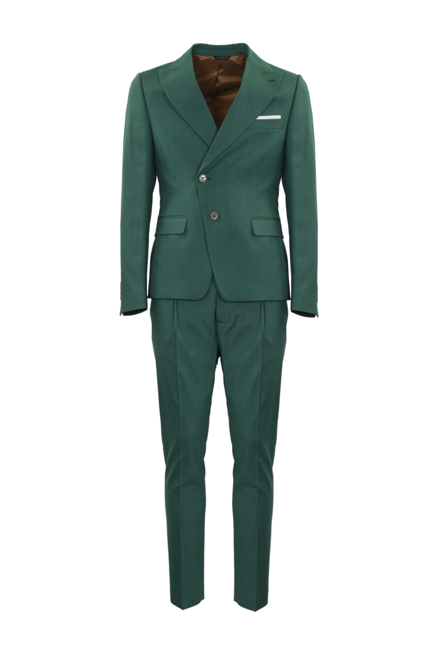 Shop Daniele Alessandrini Single-breasted Suit With Oblique Closure In Verde