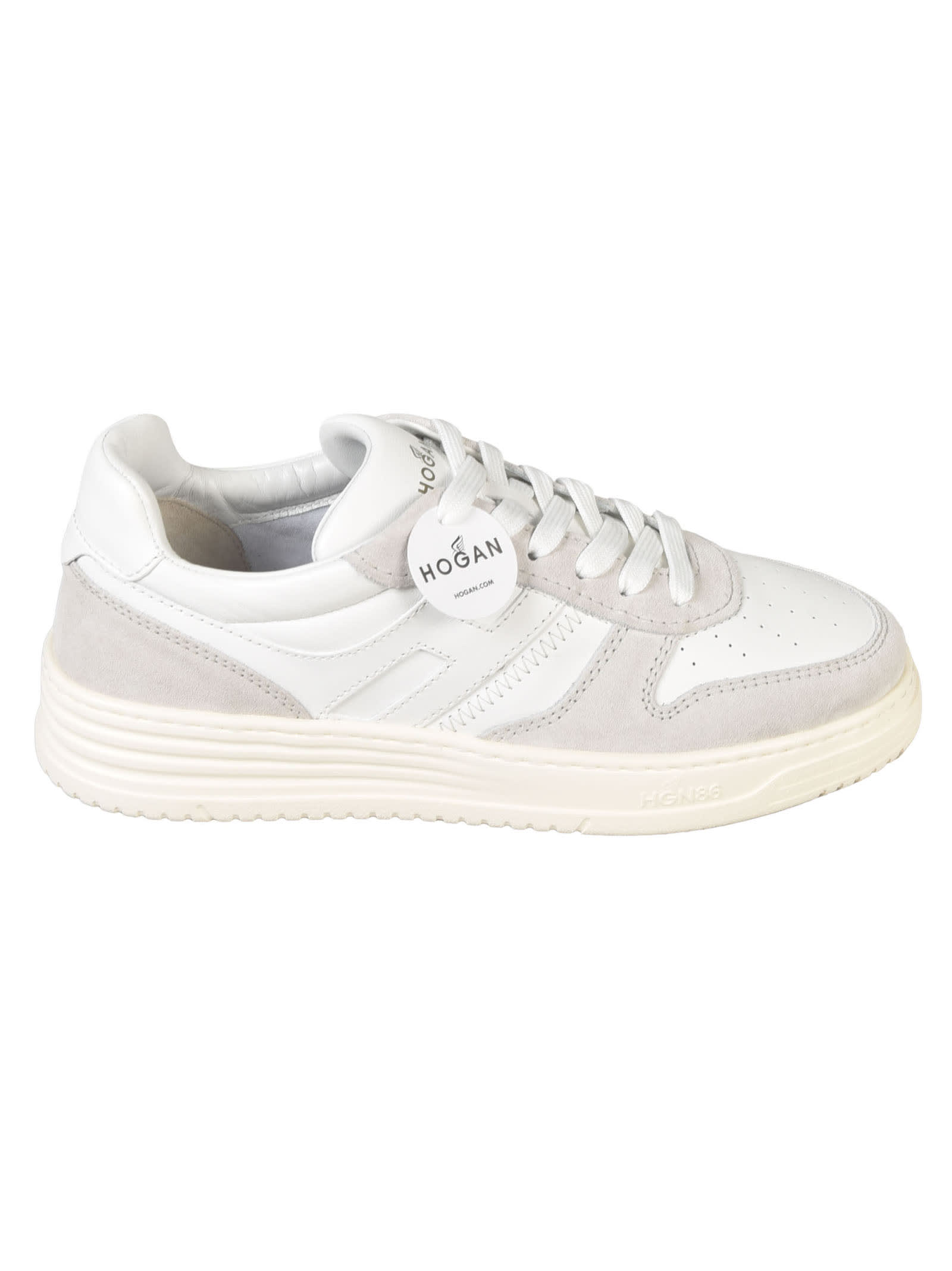 Shop Hogan Classic Lace-up Low Sneakers In White
