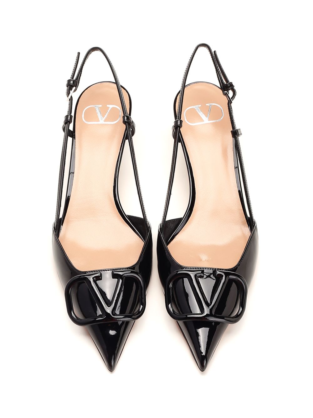 Valentino Vlogo 40 Patent Slingback Pump In Black