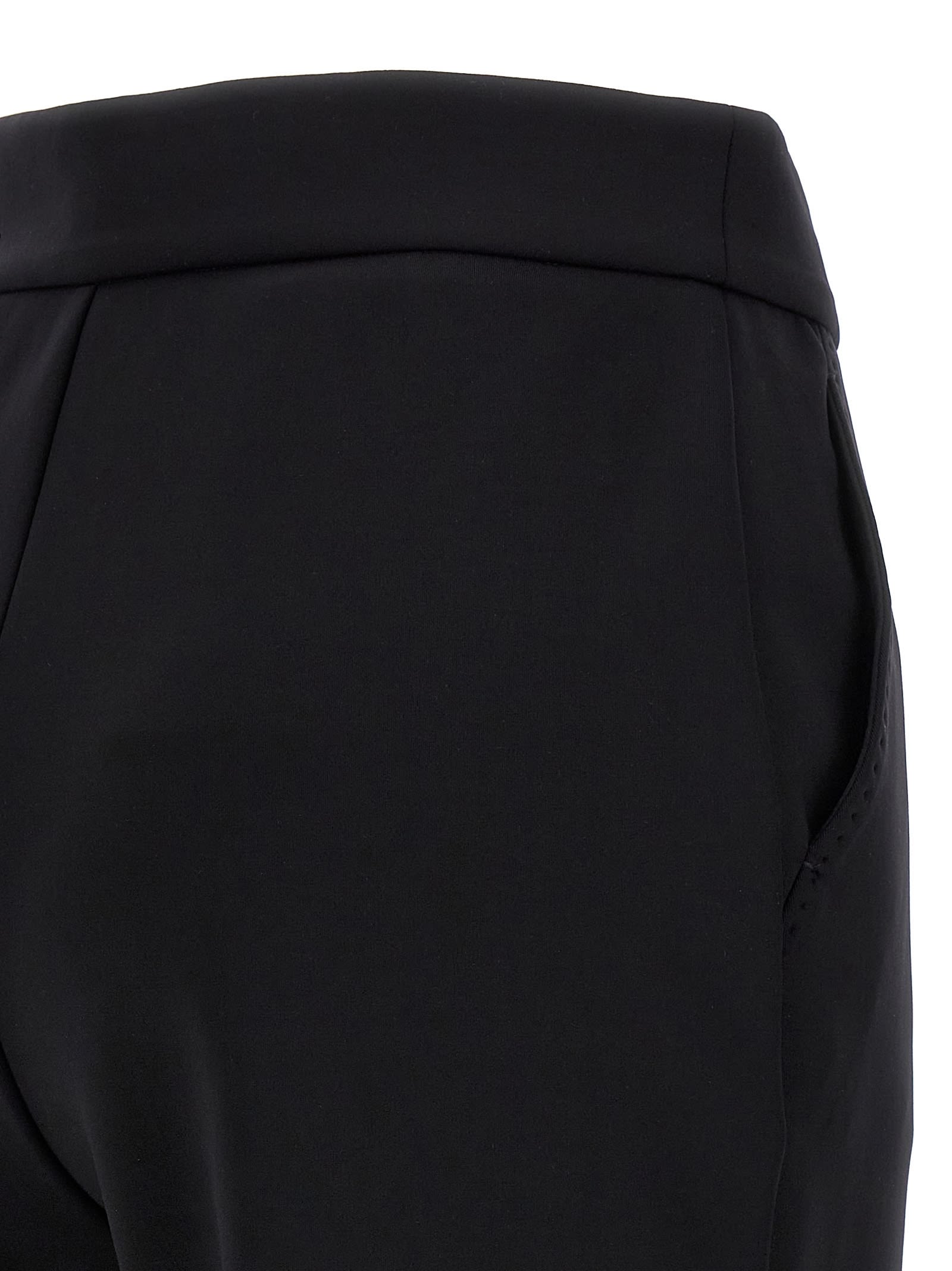 Max Mara Nepeta Stretch Virgin Wool Flare Leg Ankle Trousers In Black