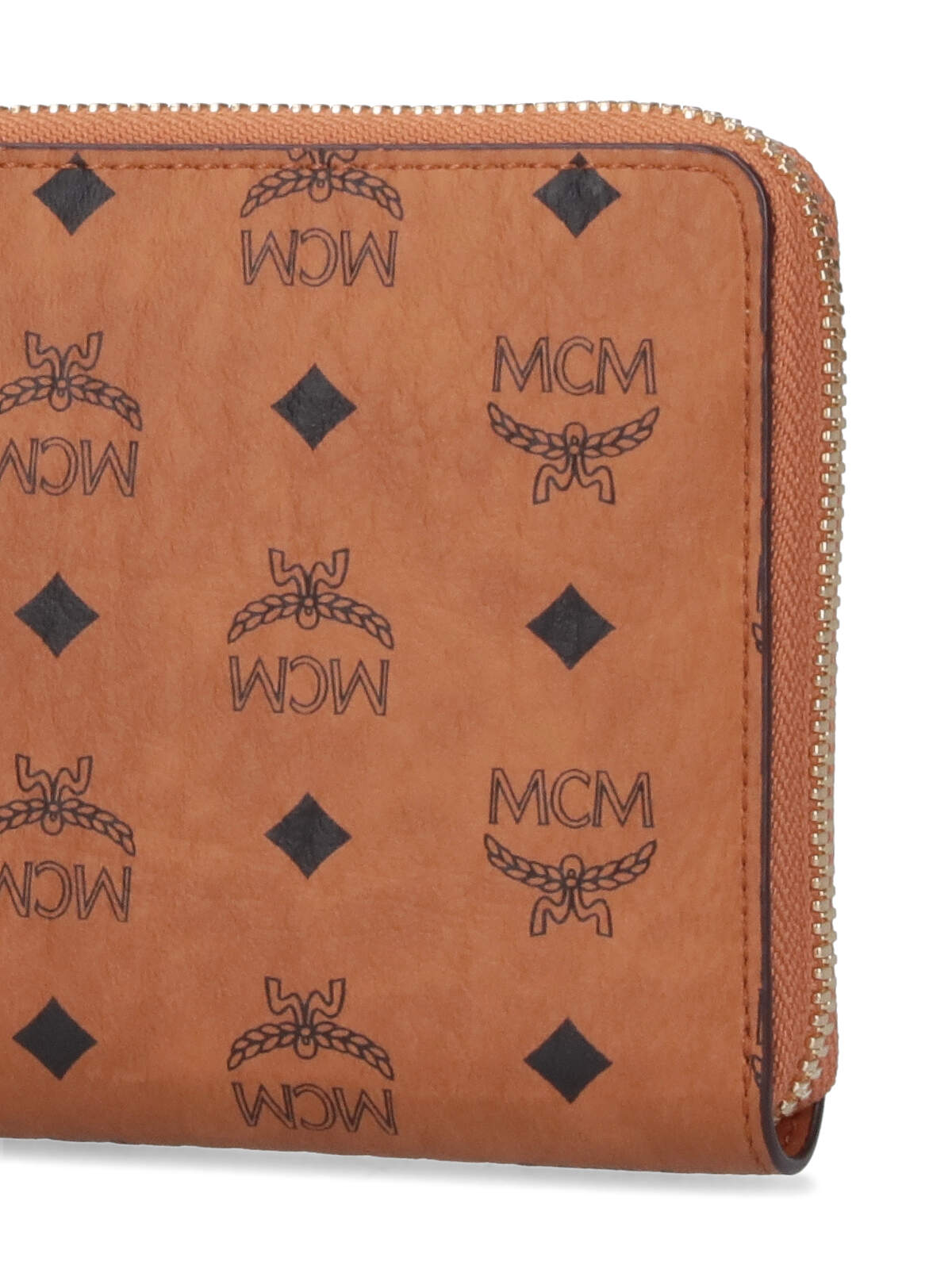 Shop Mcm Visetos Zip-around Wallet In Brown