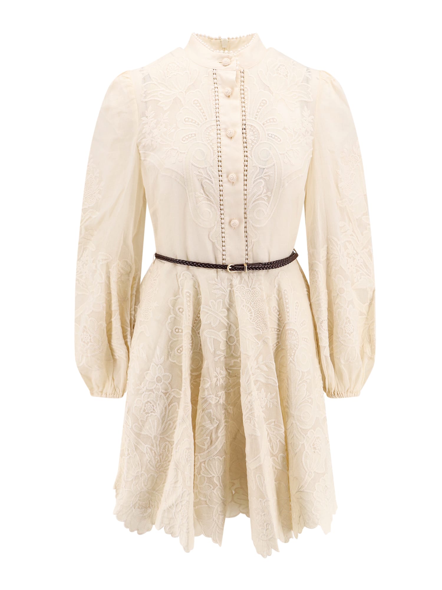 Shop Zimmermann Dress In Neutrals