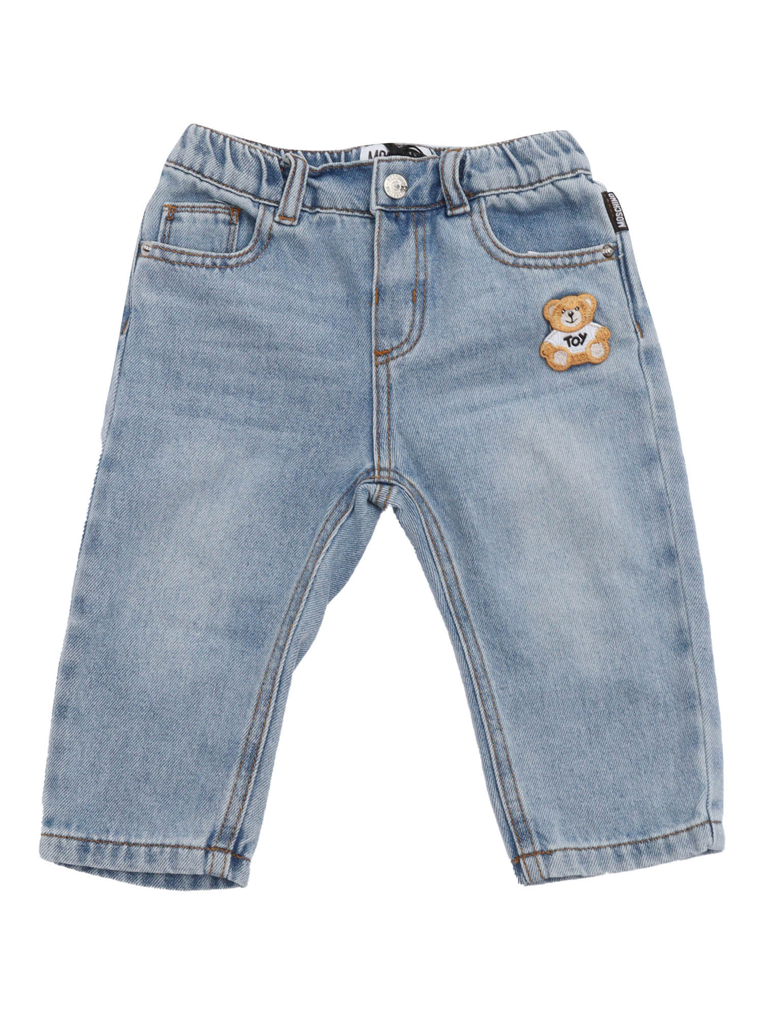 Moschino Baby Teddy Bear Jeans In Blue