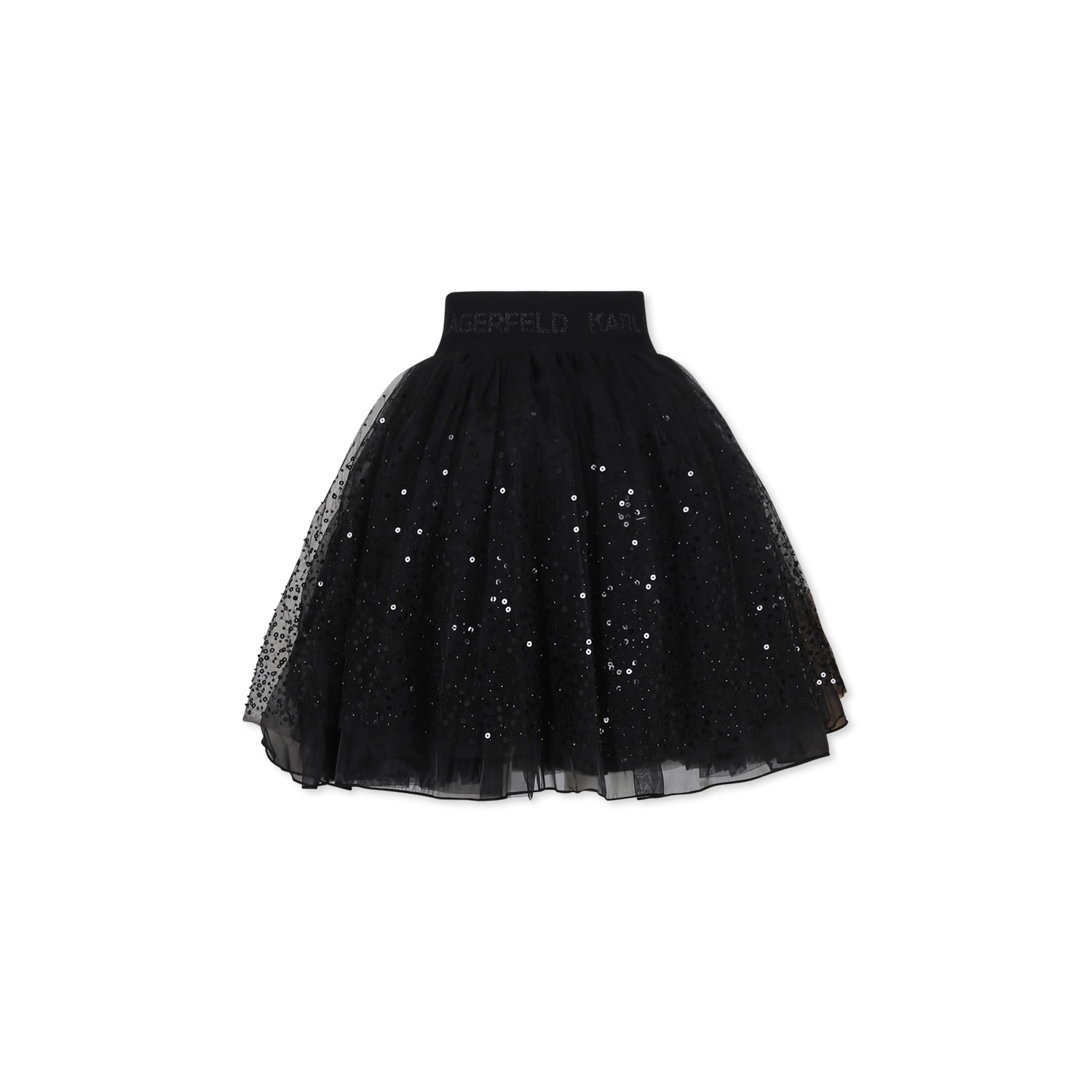 Shop Karl Lagerfeld Black Skirt For Girl With Sequins