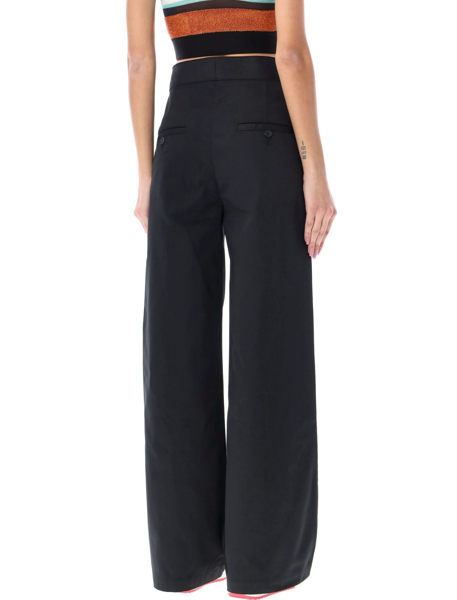 Shop Palm Angels Reversed Waistband Chino Pants In Black
