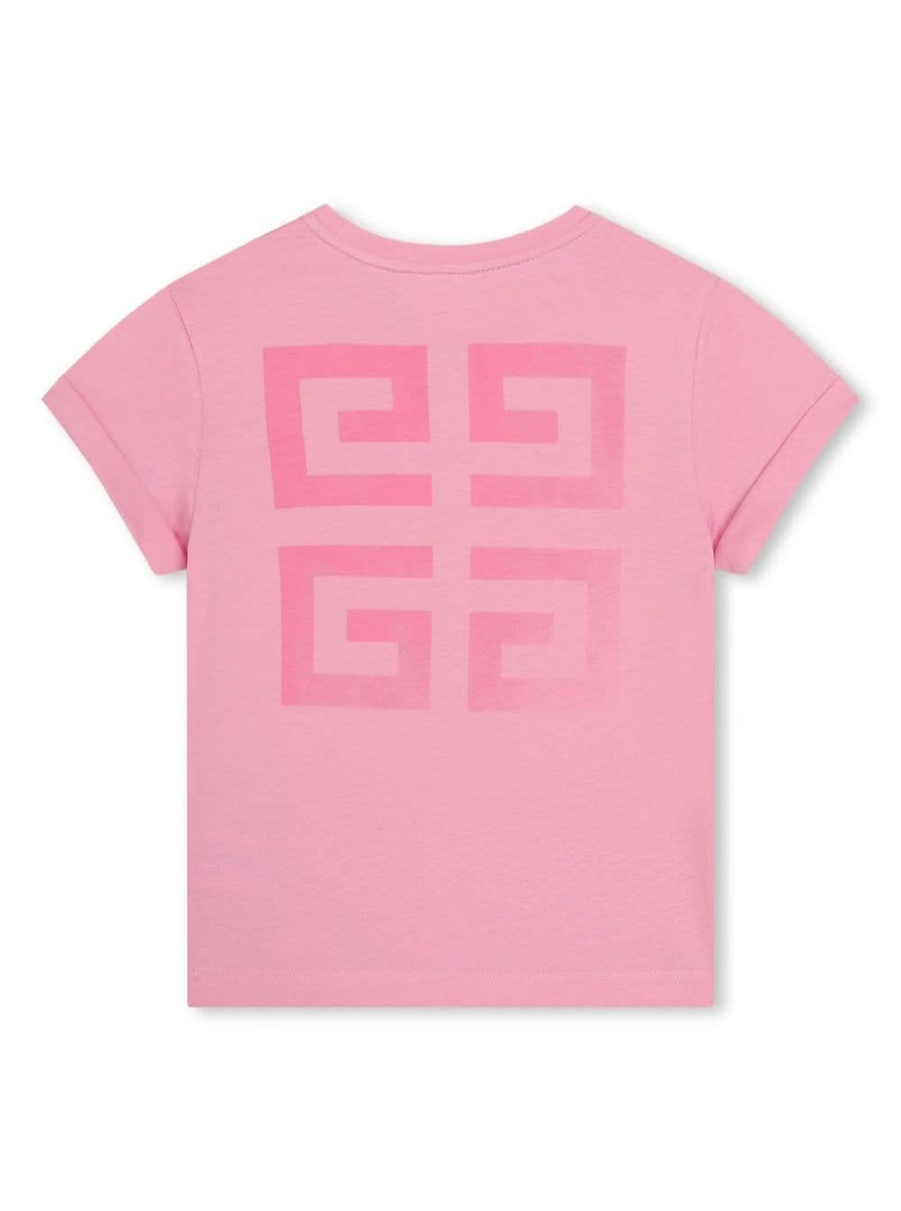 Shop Givenchy Pink Crewneck T-shirt With Tonal 4g Print In Cotton Girl