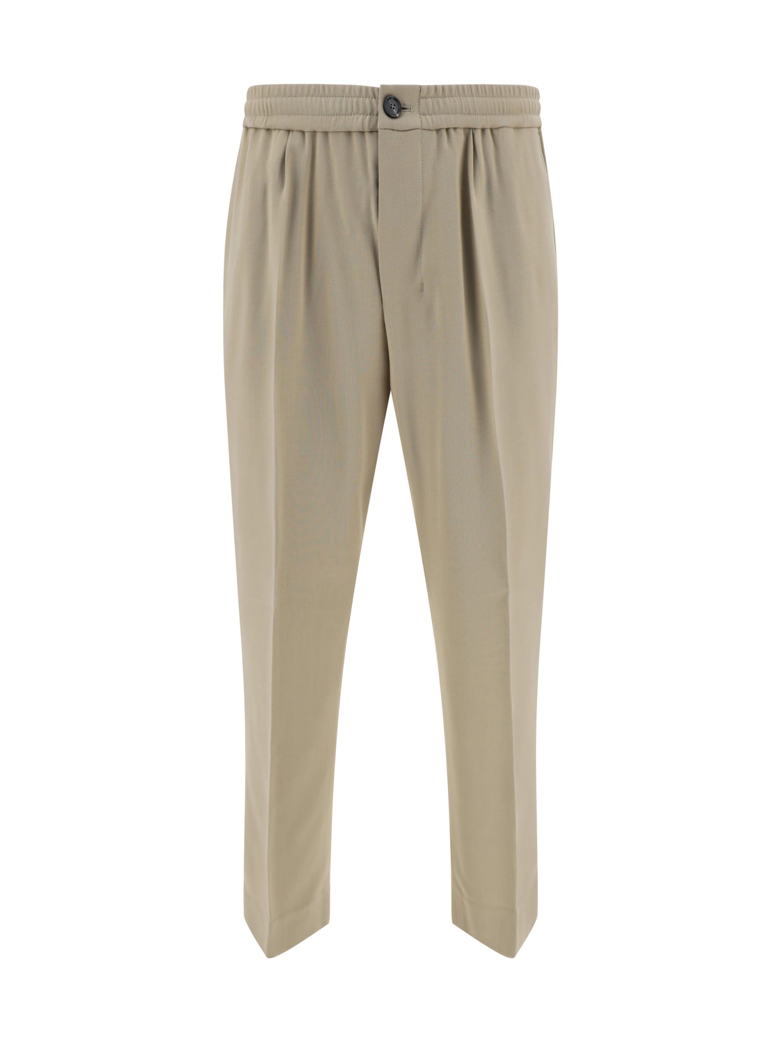 AMI Alexandre Mattiussi: Beige Cigarette Trousers