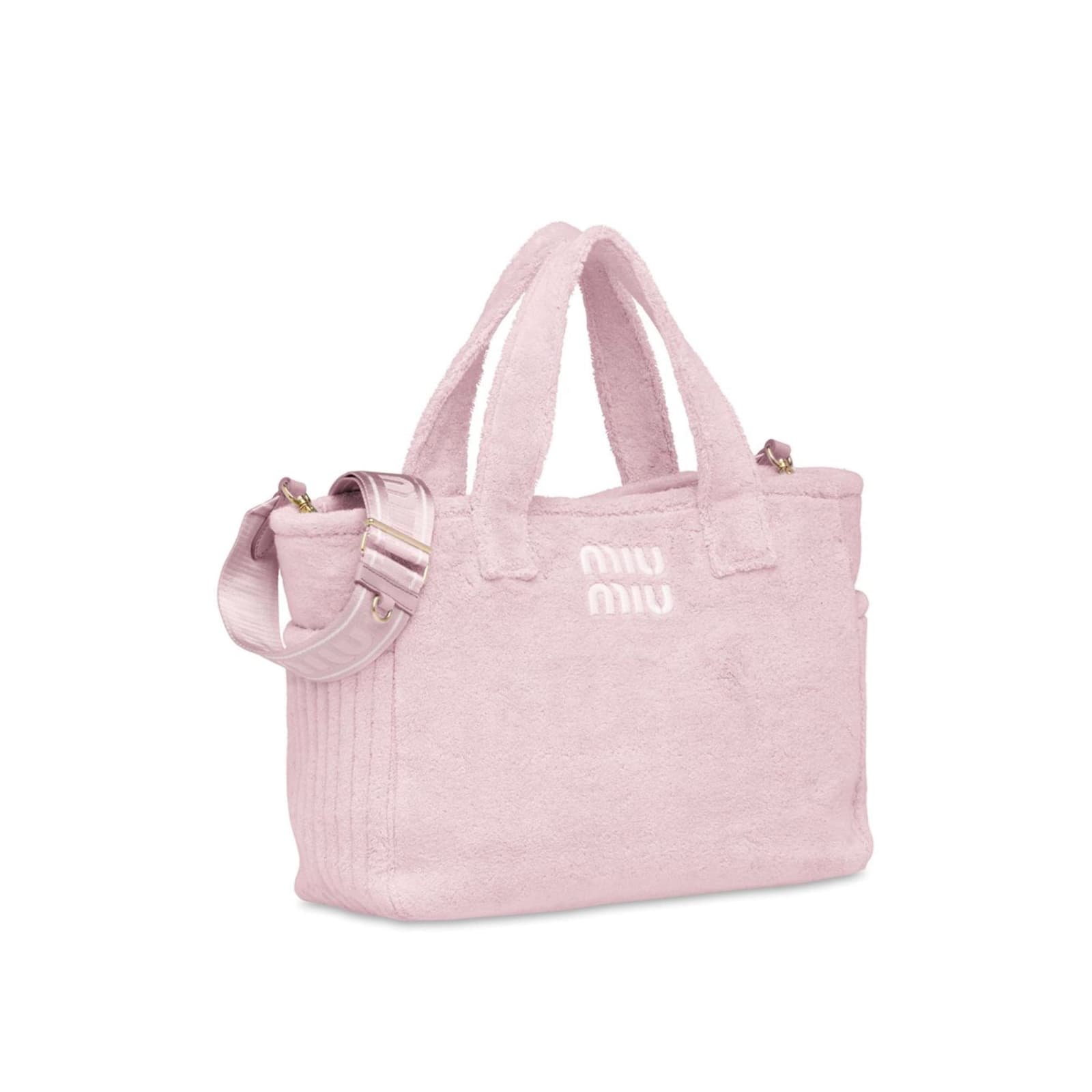 Terrycloth Tote in Pink - Miu Miu