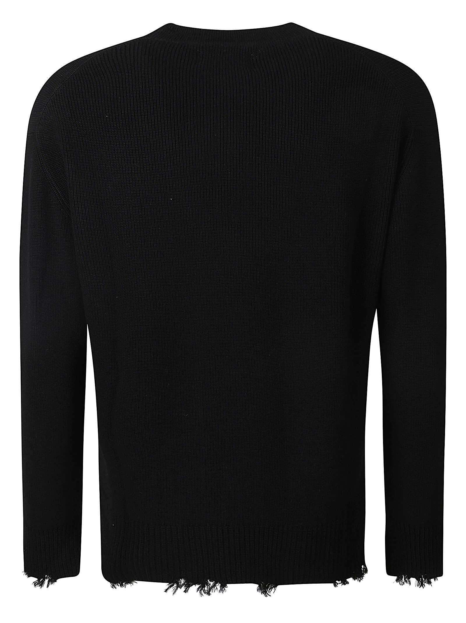 Shop Laneus Destroyed Knitted Sweatshirt In Black