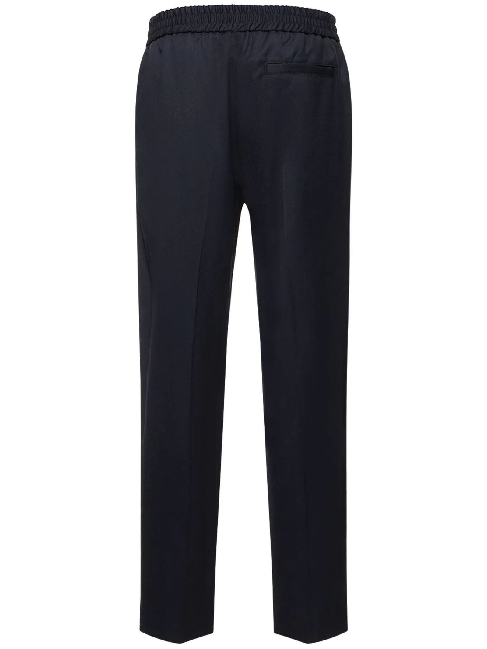 Shop Apc Midnight Blue Wool Trousers Pants In Navy