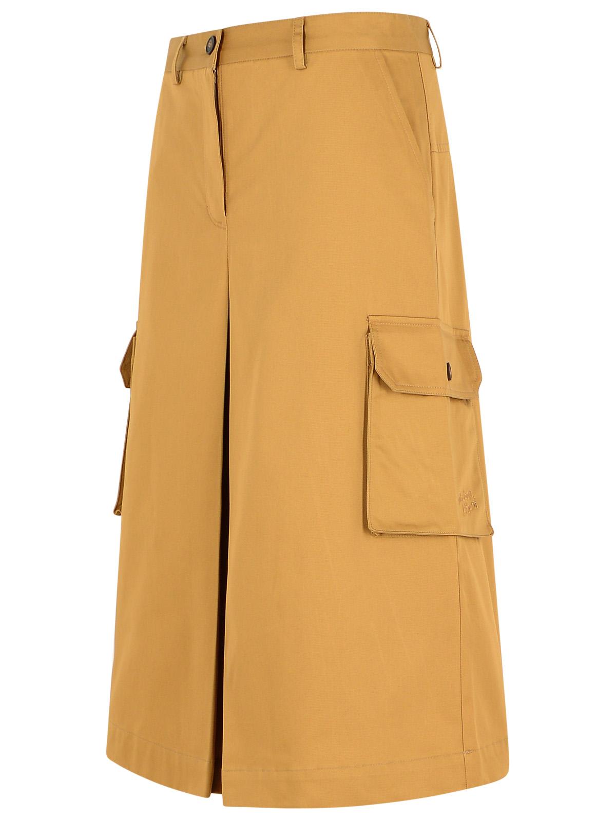 Shop Maison Kitsuné Utility Beige Cotton Skirt