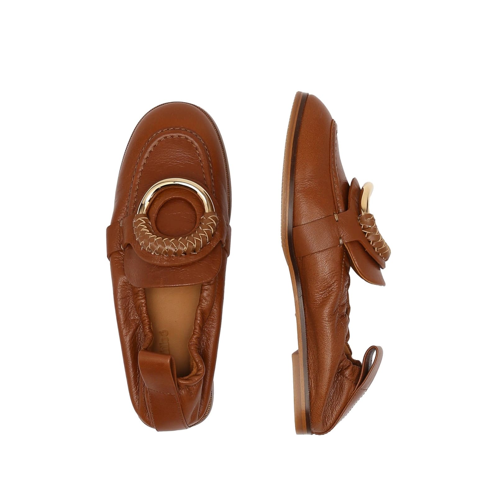 Shop See By Chloé Hana Leather Loafers In Brown