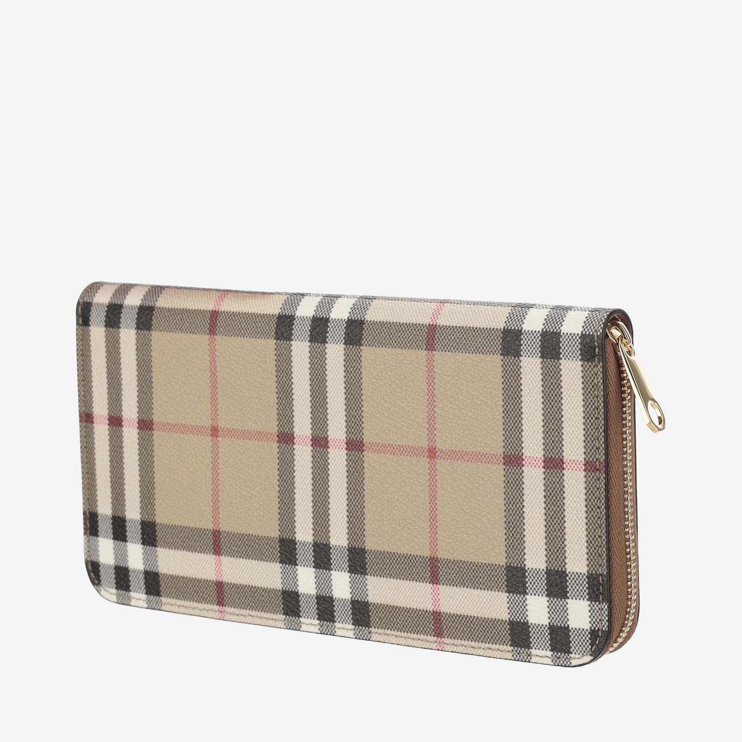 Shop Burberry Wallet With Check Pattern In Red