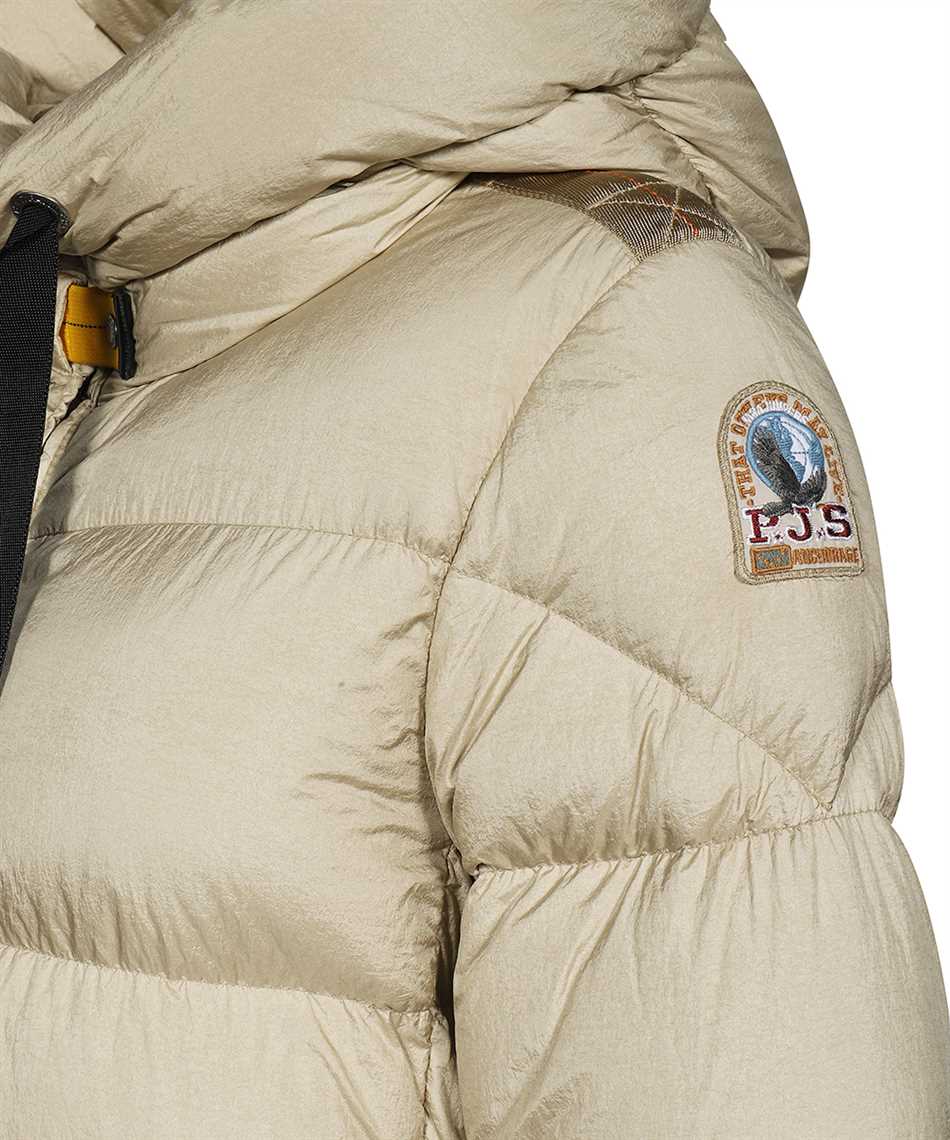 Shop Parajumpers Harmony Long Hooded Down Jacket In Beige
