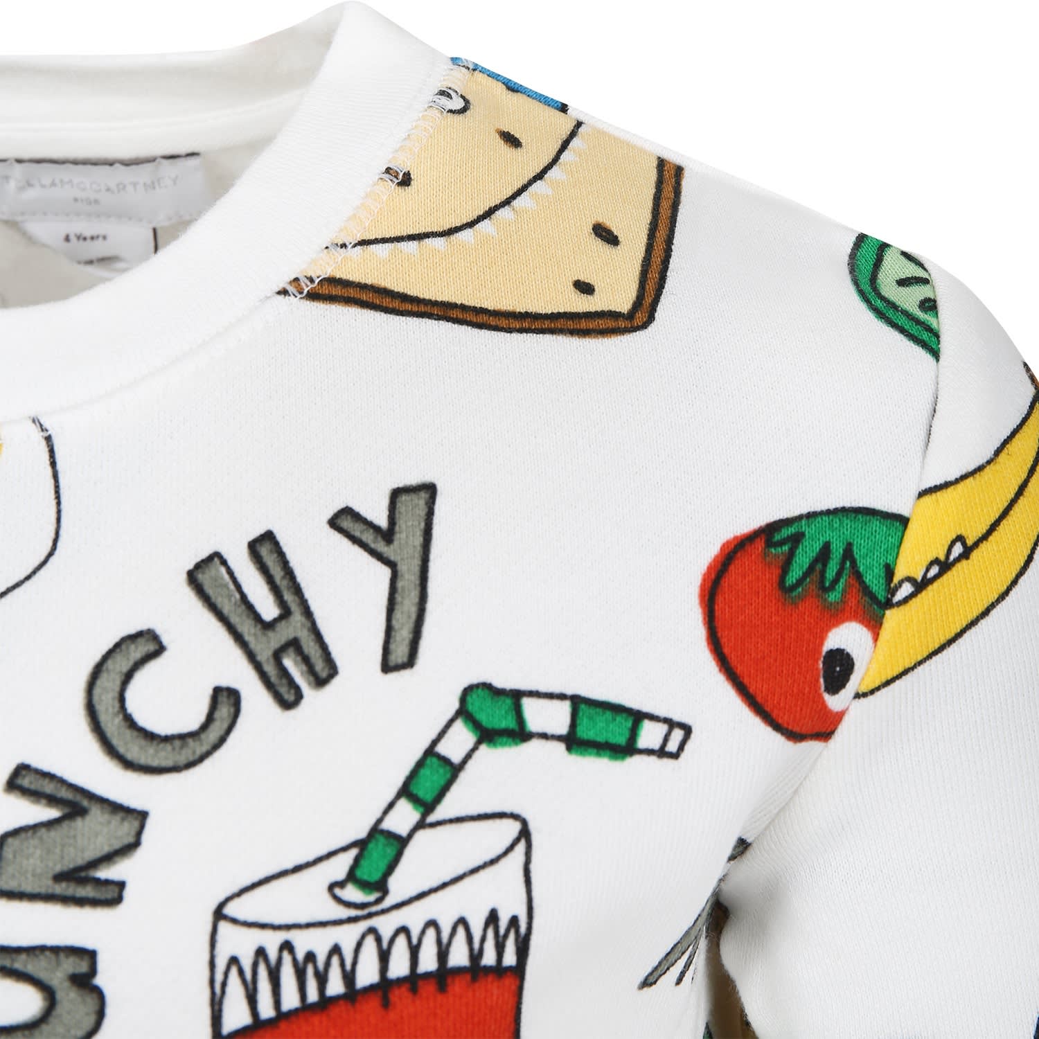 Shop Stella Mccartney White Sweatshirt For Boy With Multicolor Print
