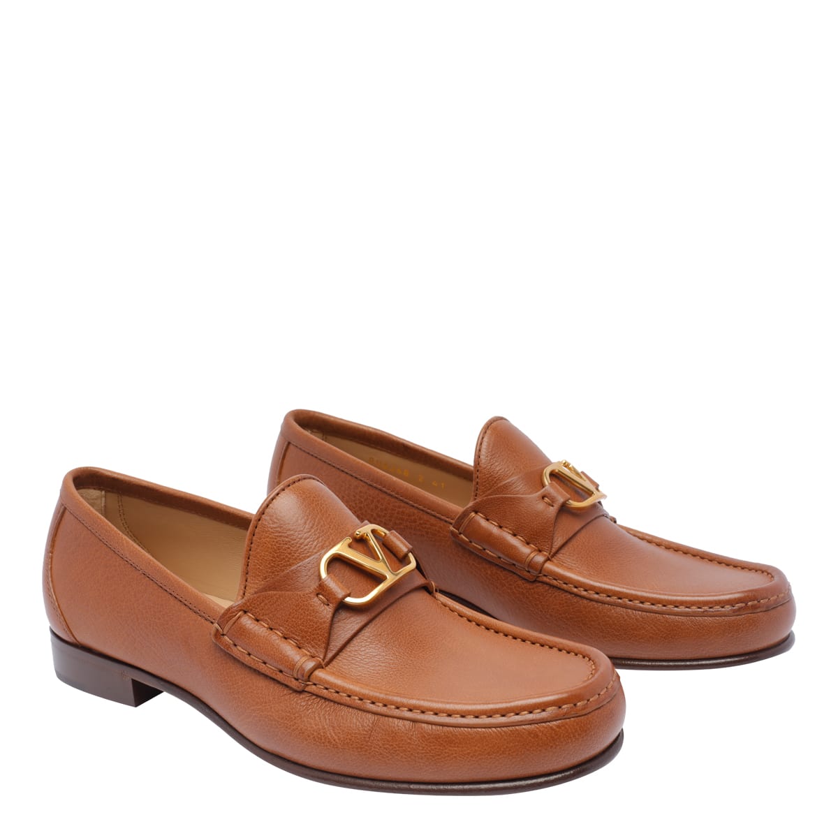 Valentino Vlogo Signature Loafers Gold-tone Hardware In Brown