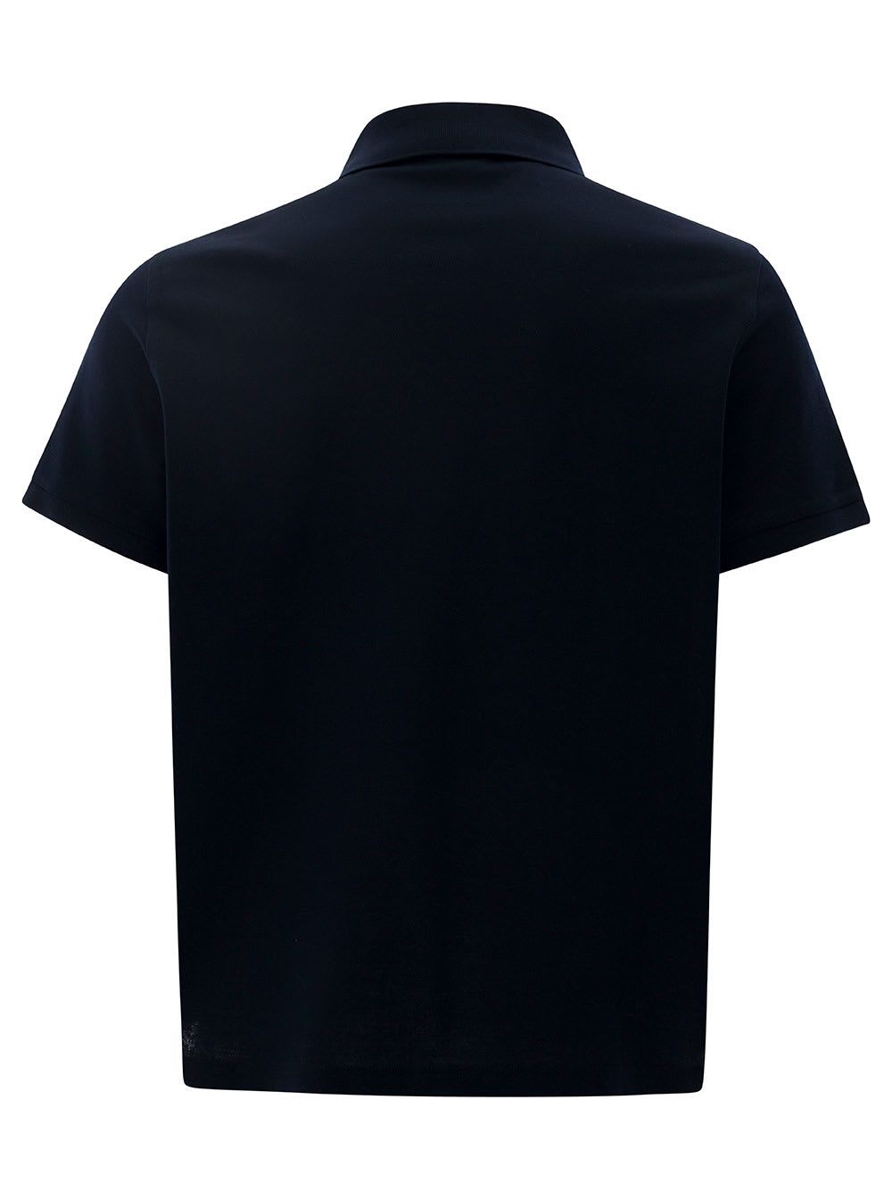 Shop Saint Laurent Blue Polo Shirt With Embroidered Logo In Cotton Man