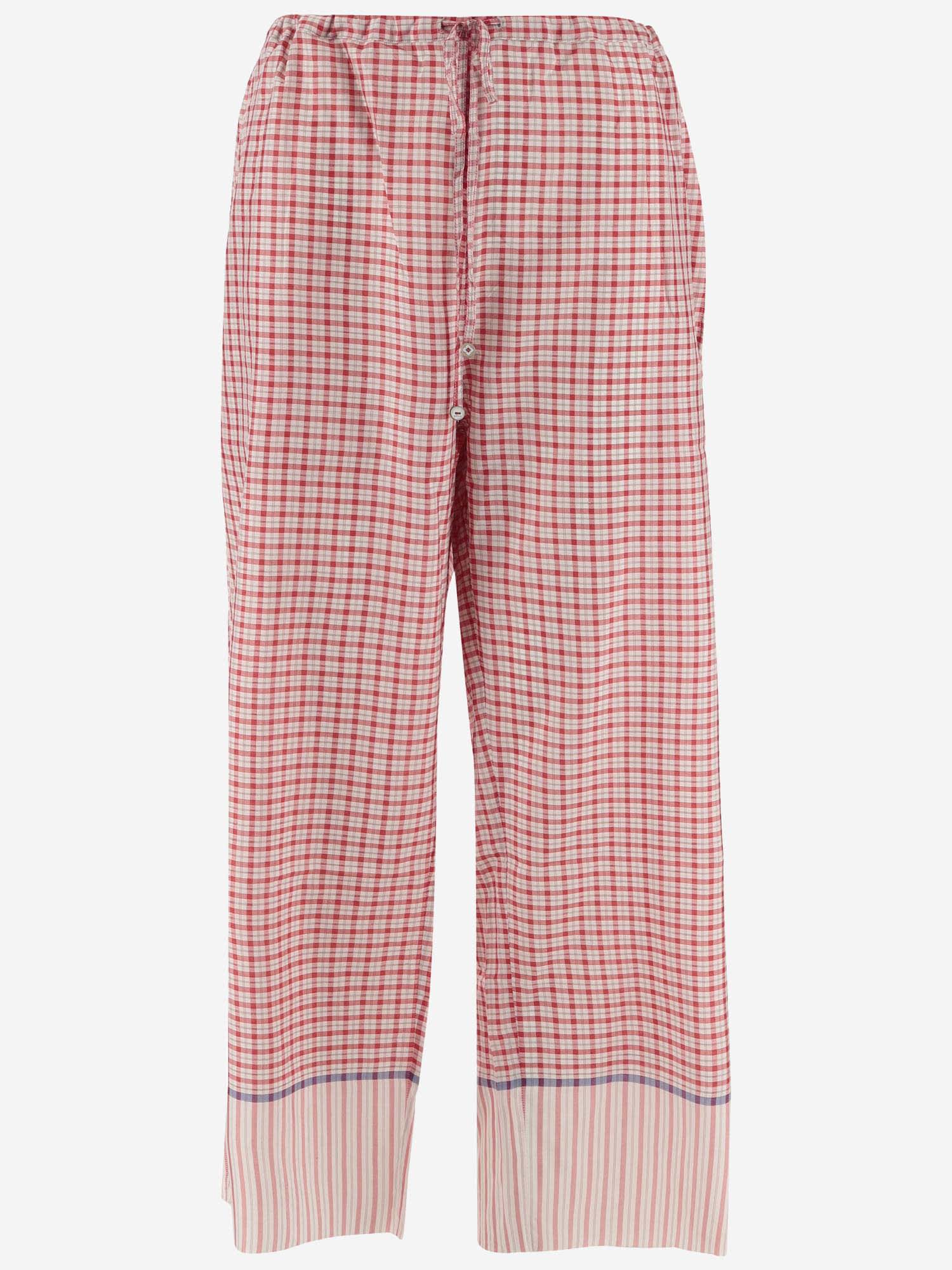 Pure Silk Pants With Check Pattern