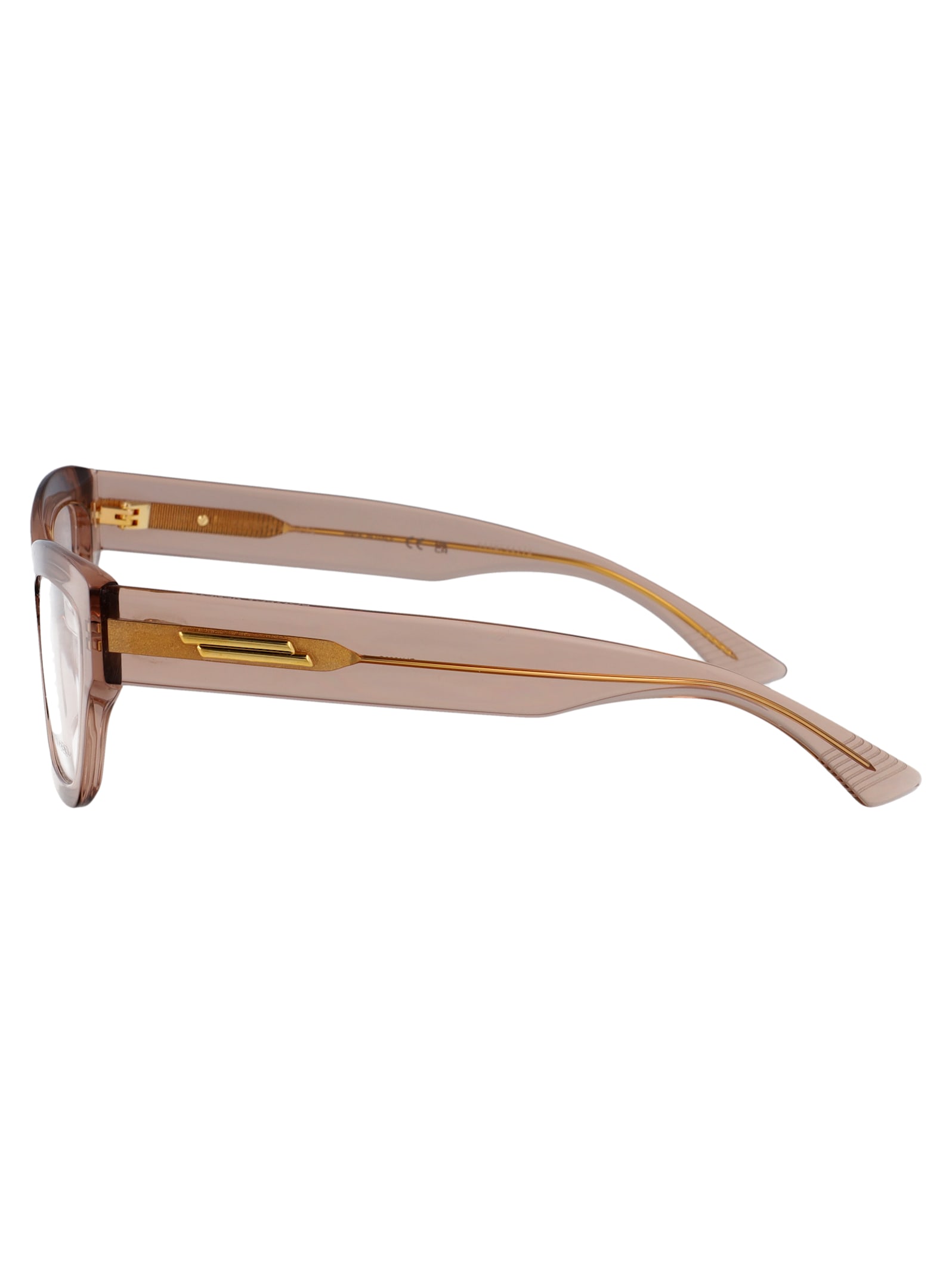 Bottega Veneta Bv1360o Glasses In Brown-brown-transparent