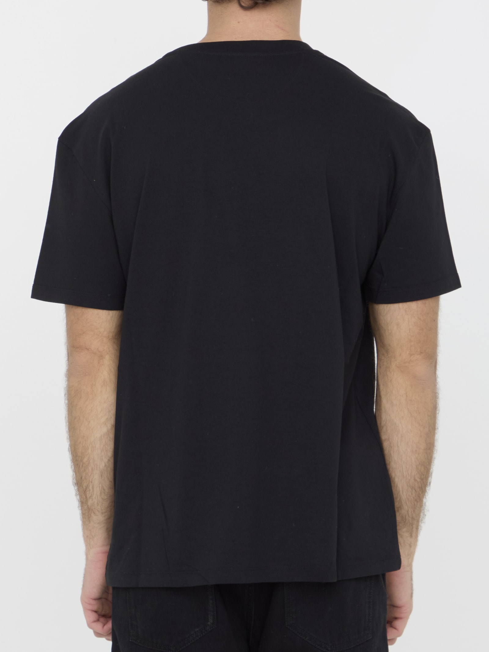 Shop Valentino Flower Portrait T-shirt In Black