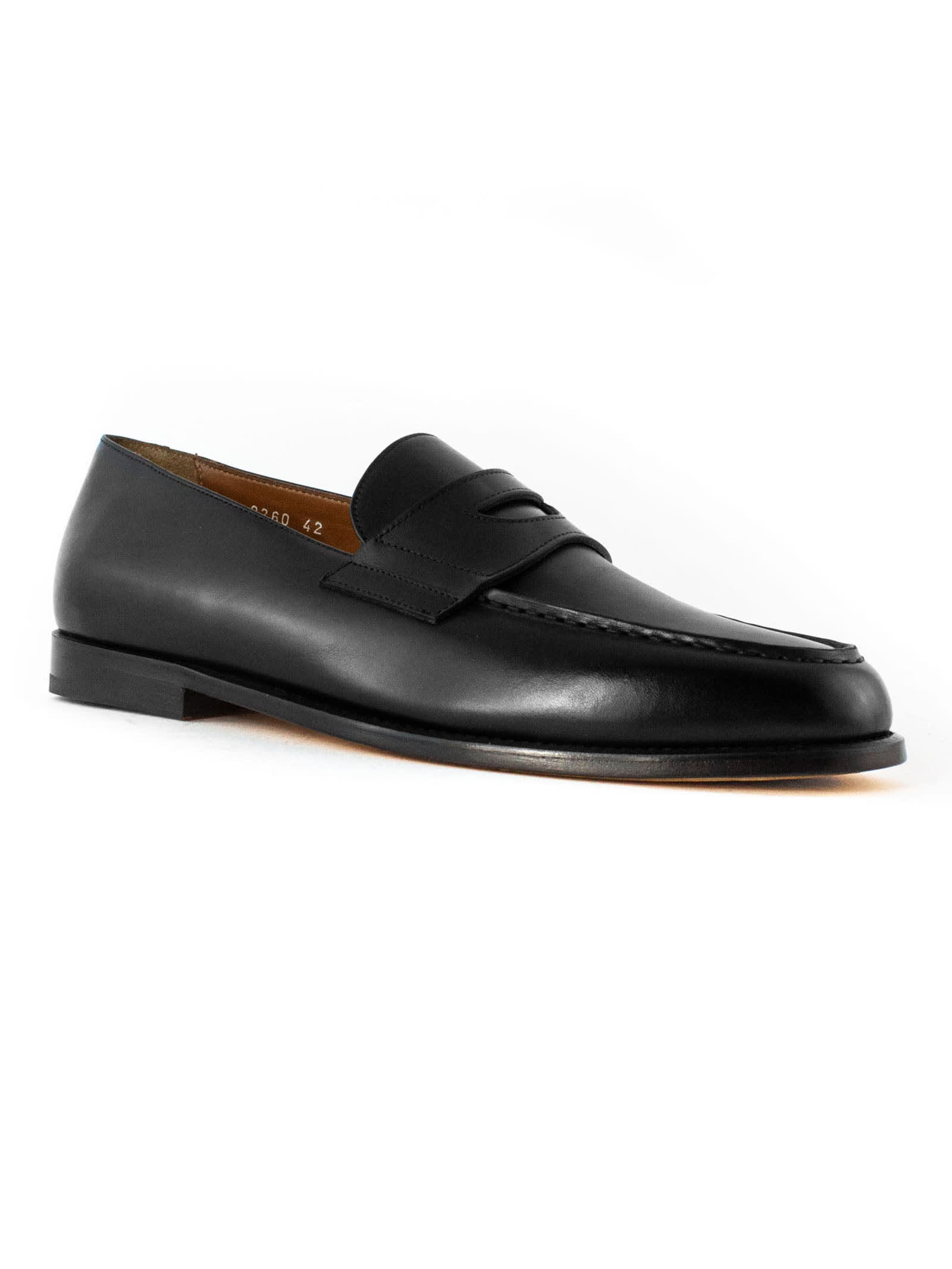 Shop Doucal's Mario Loafer In Black Leather