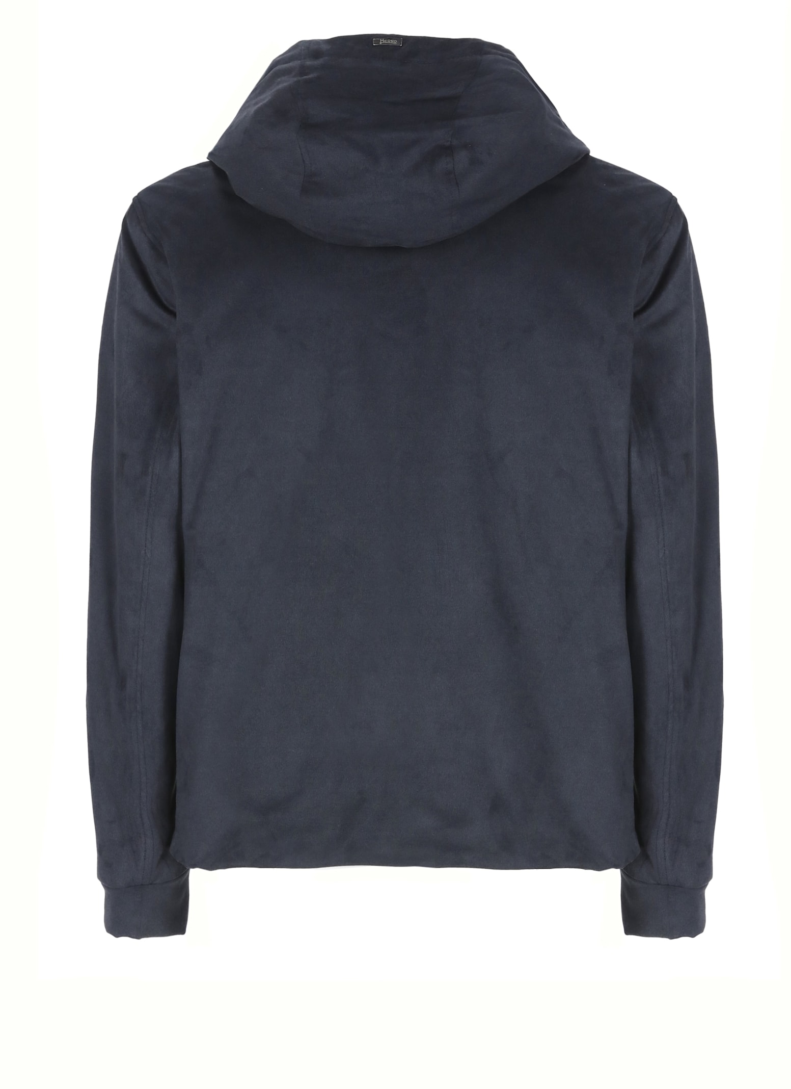 Herno Dark Blue Padded Jacket With Functional Design In Blue