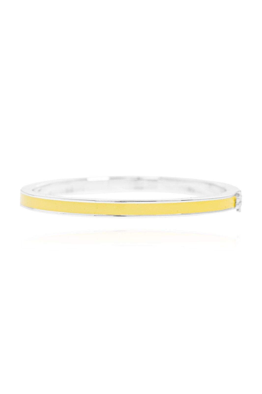 Tory Burch Thin Kira Enamel Bracelet In Light Silver